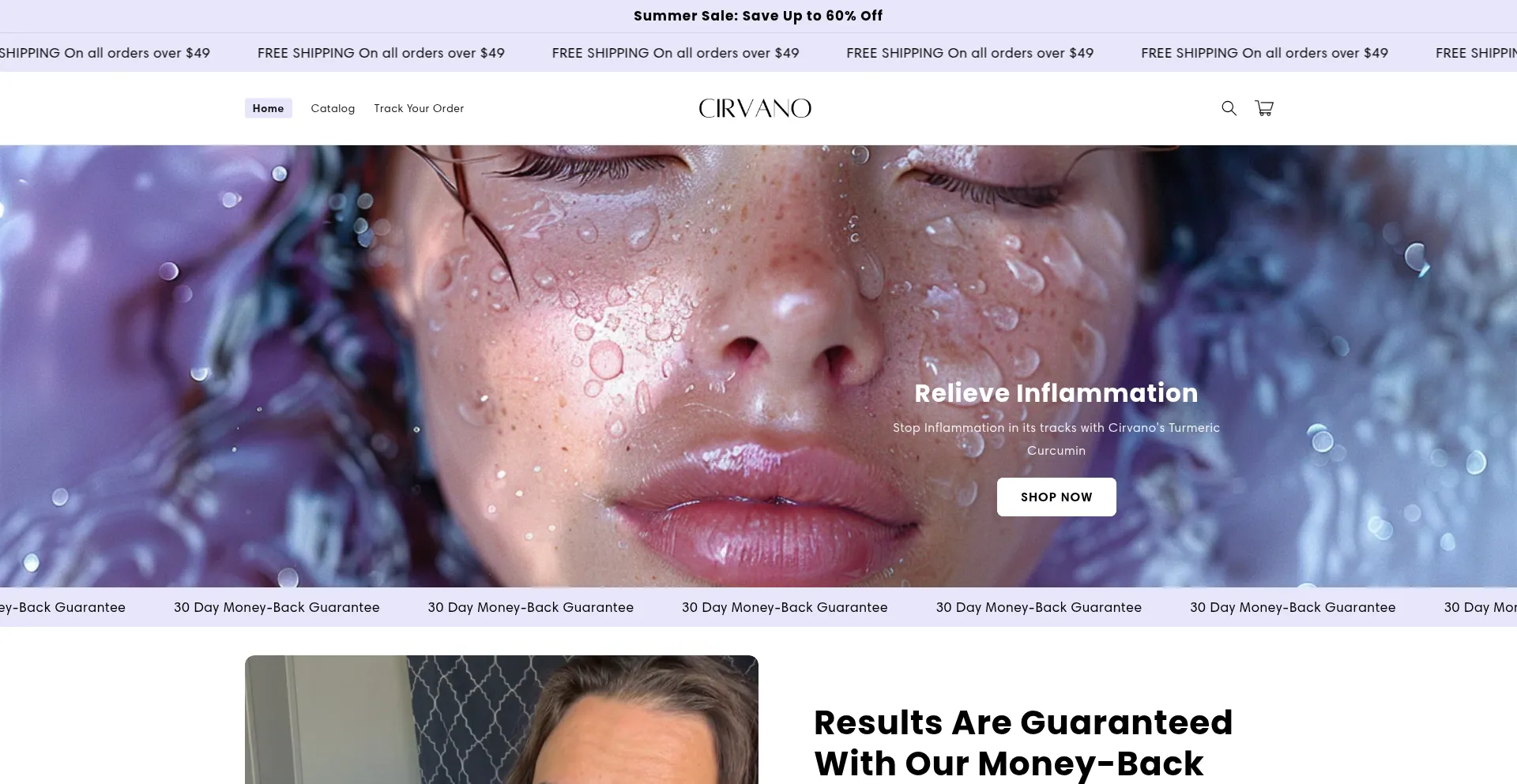 Website screenshot of Cirvano.com