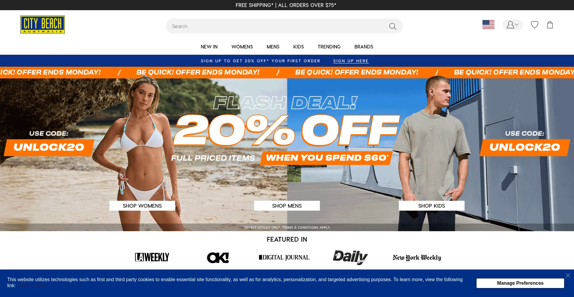 Website screenshot of Citybeach.com