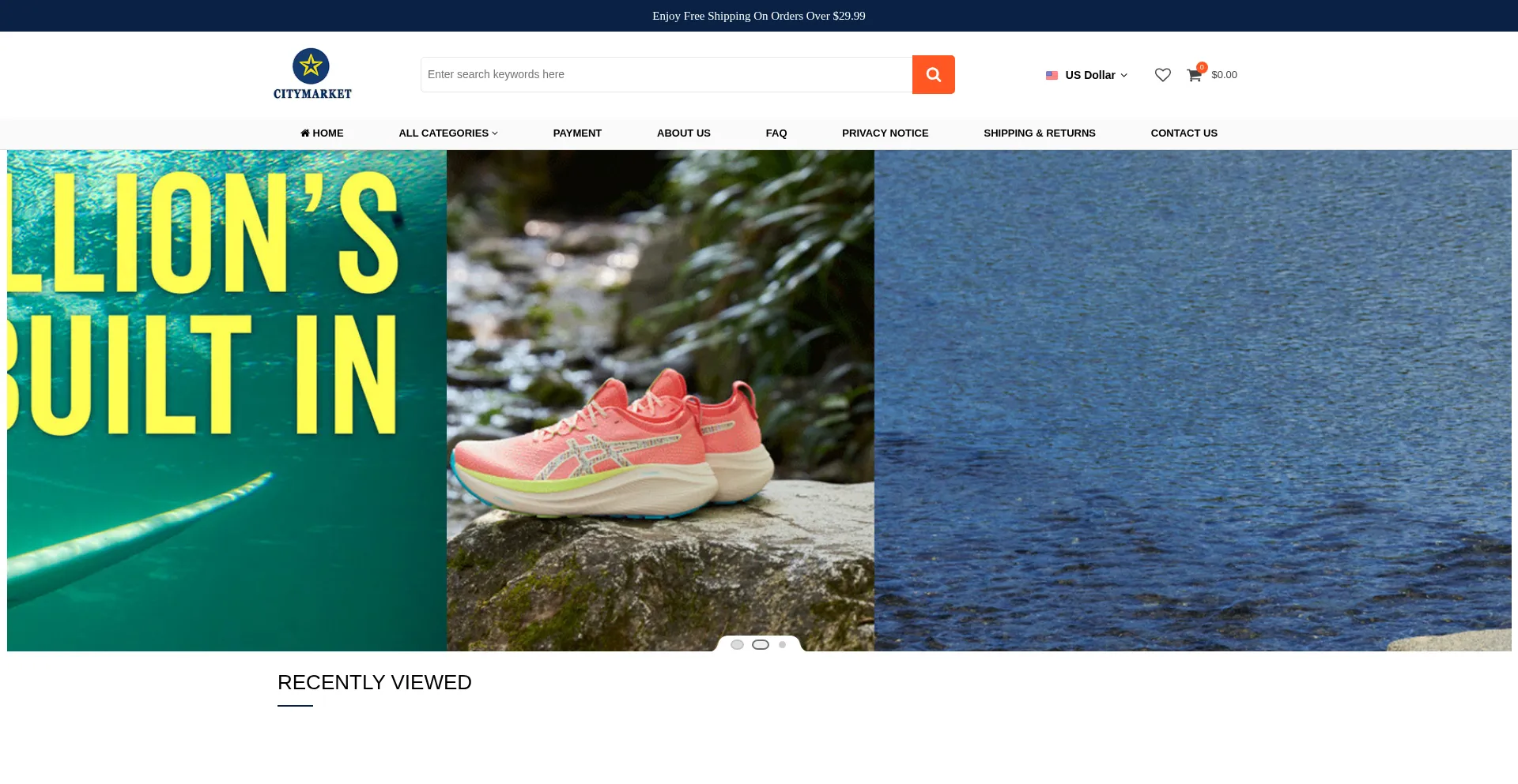 Website screenshot of Citymarkethub.com