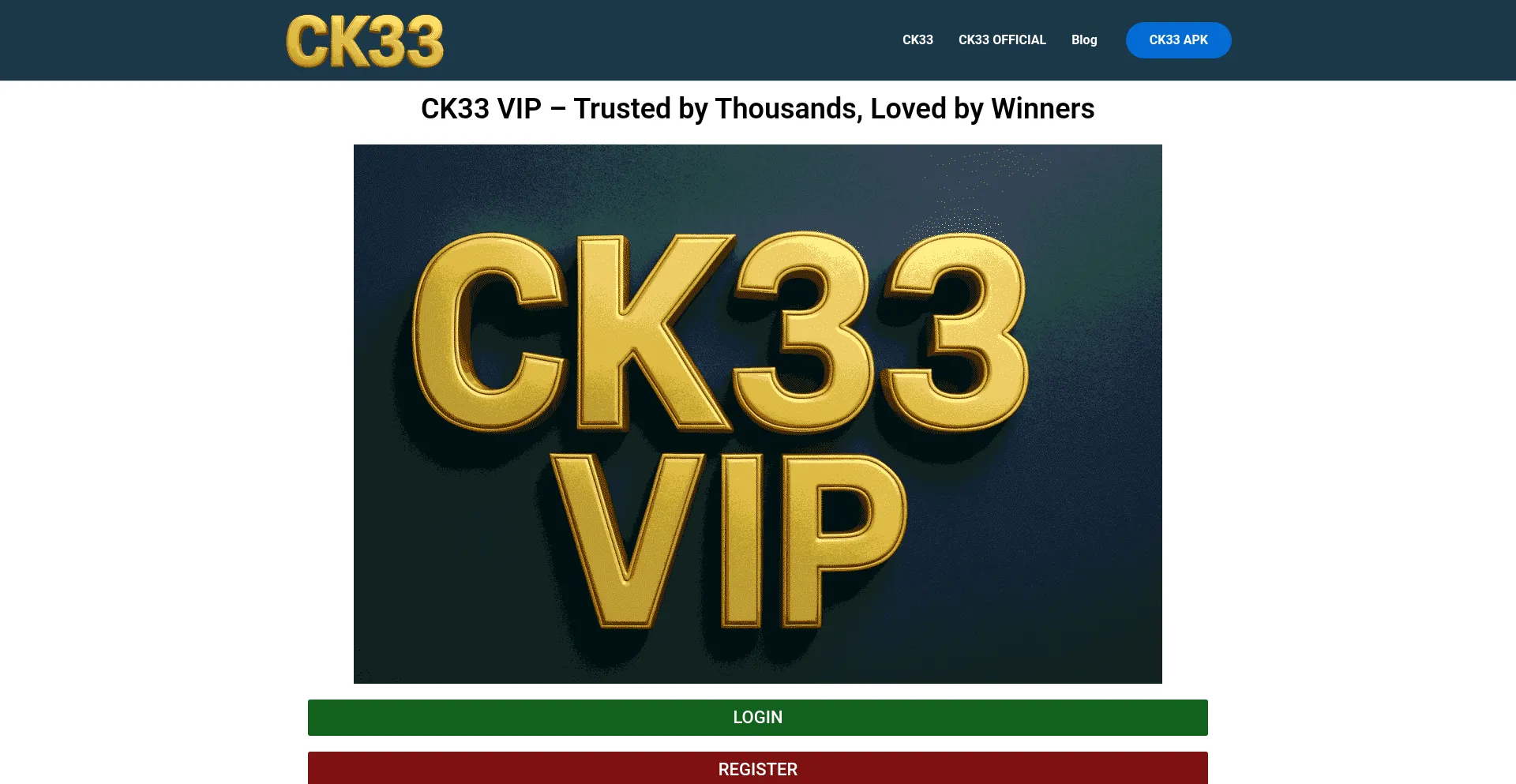 Website screenshot of Ck33-vip.com