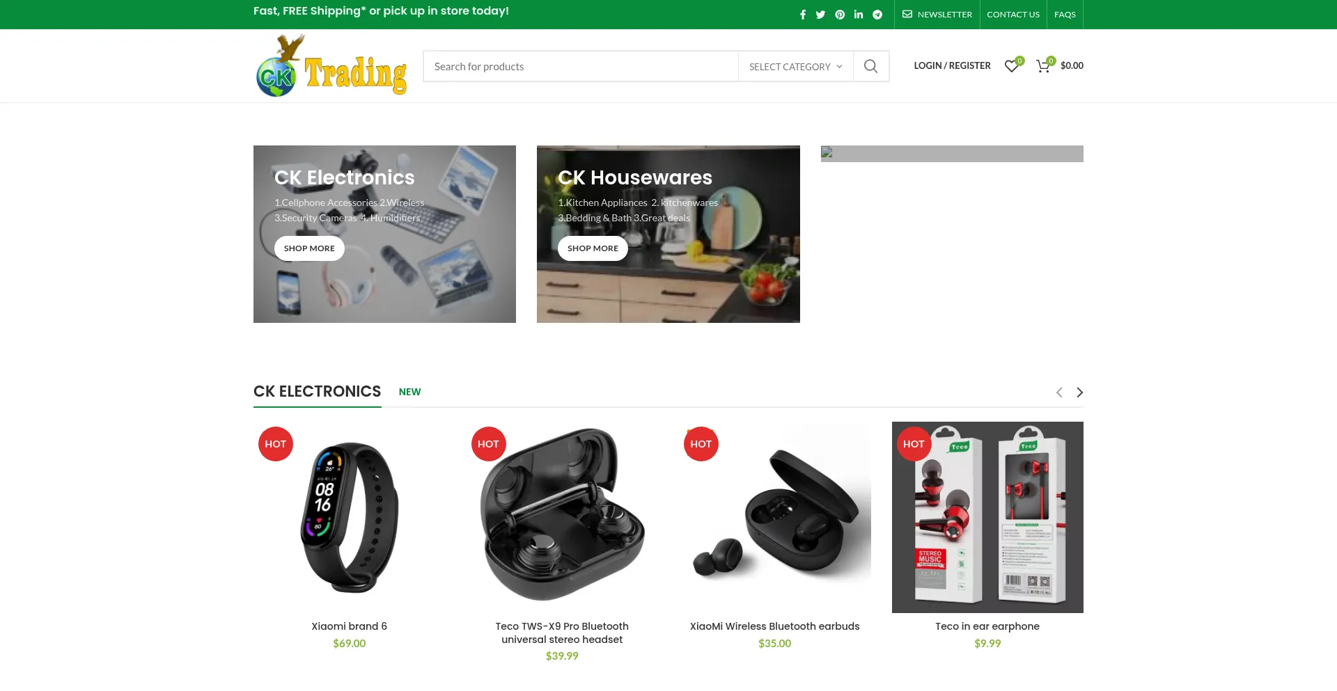Website screenshot of Cktrading.ca