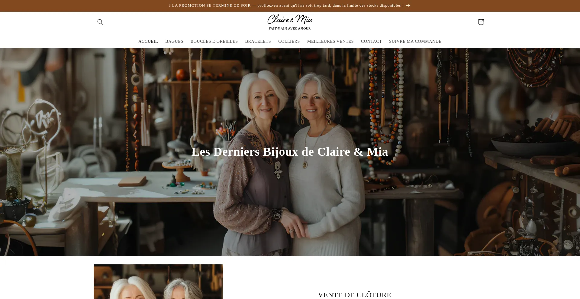 Website screenshot of Claireetmia.com