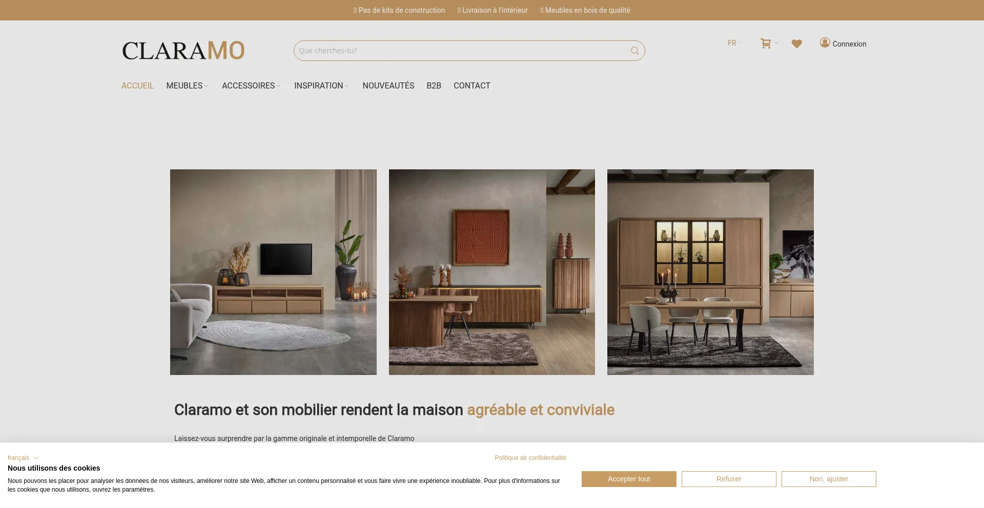 Website screenshot of Claramo.fr
