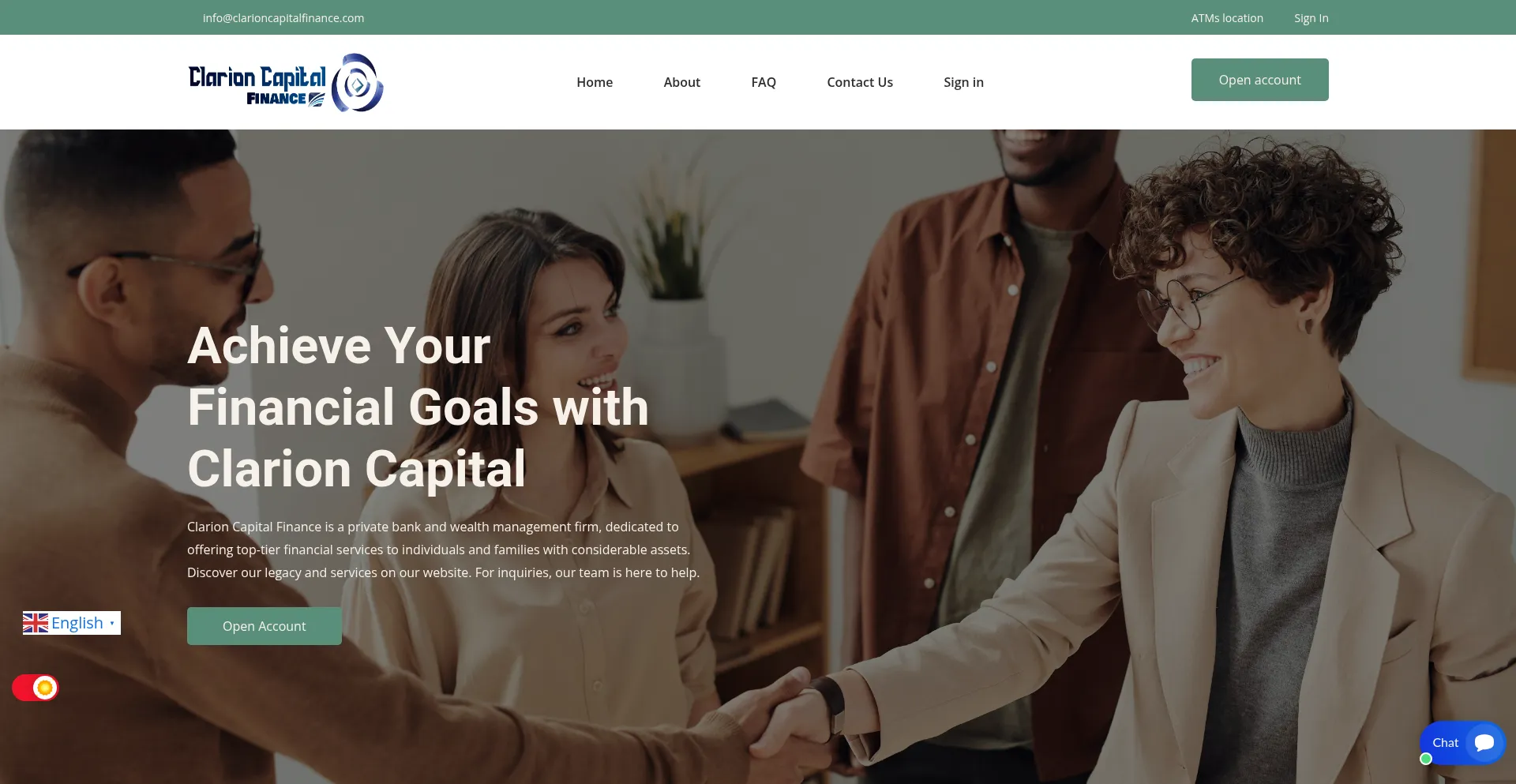 Website screenshot of Clarioncapitalfinance.com