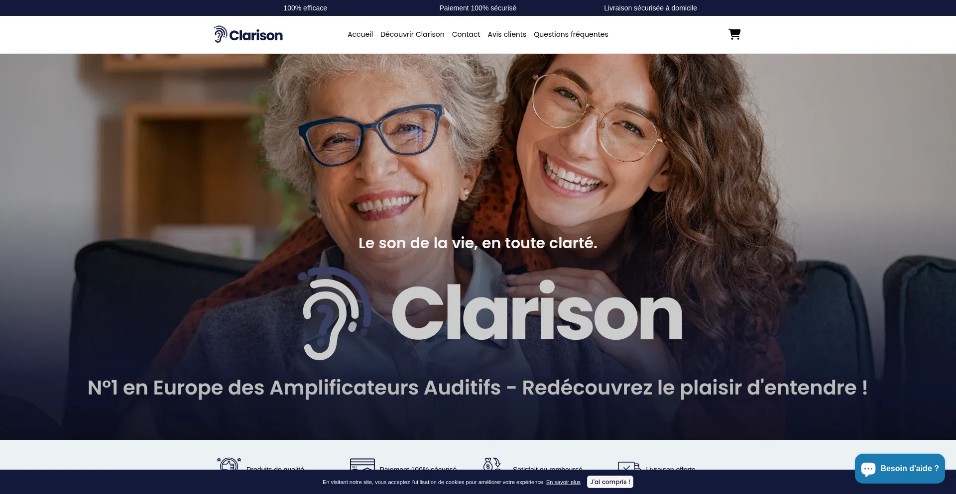 Website screenshot of Clarison.fr