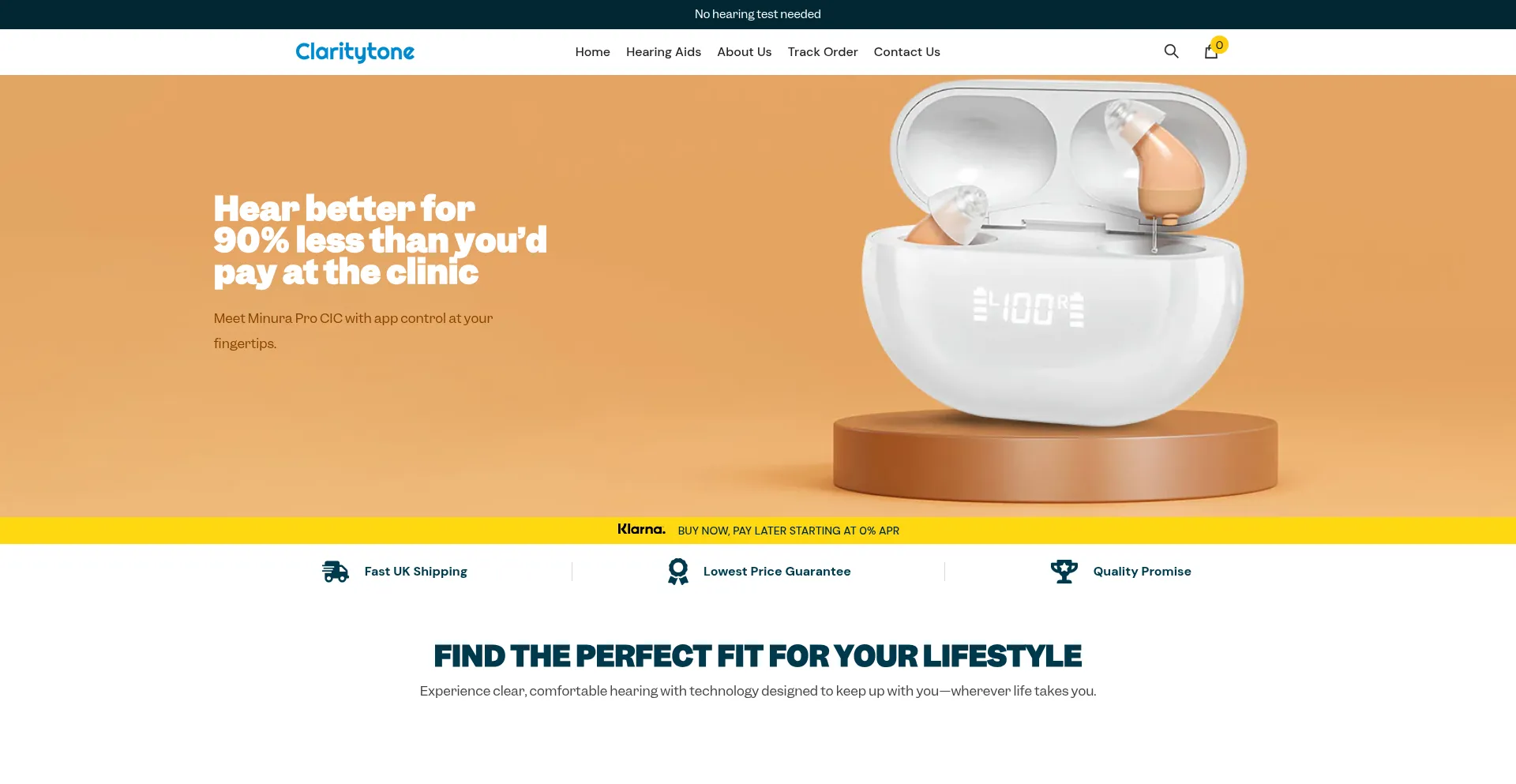 Website screenshot of Claritytone.co.uk