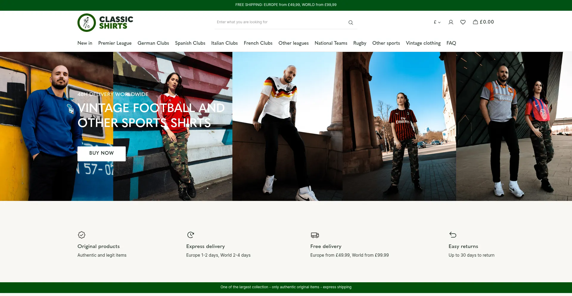 Website screenshot of Classic-shirts.com