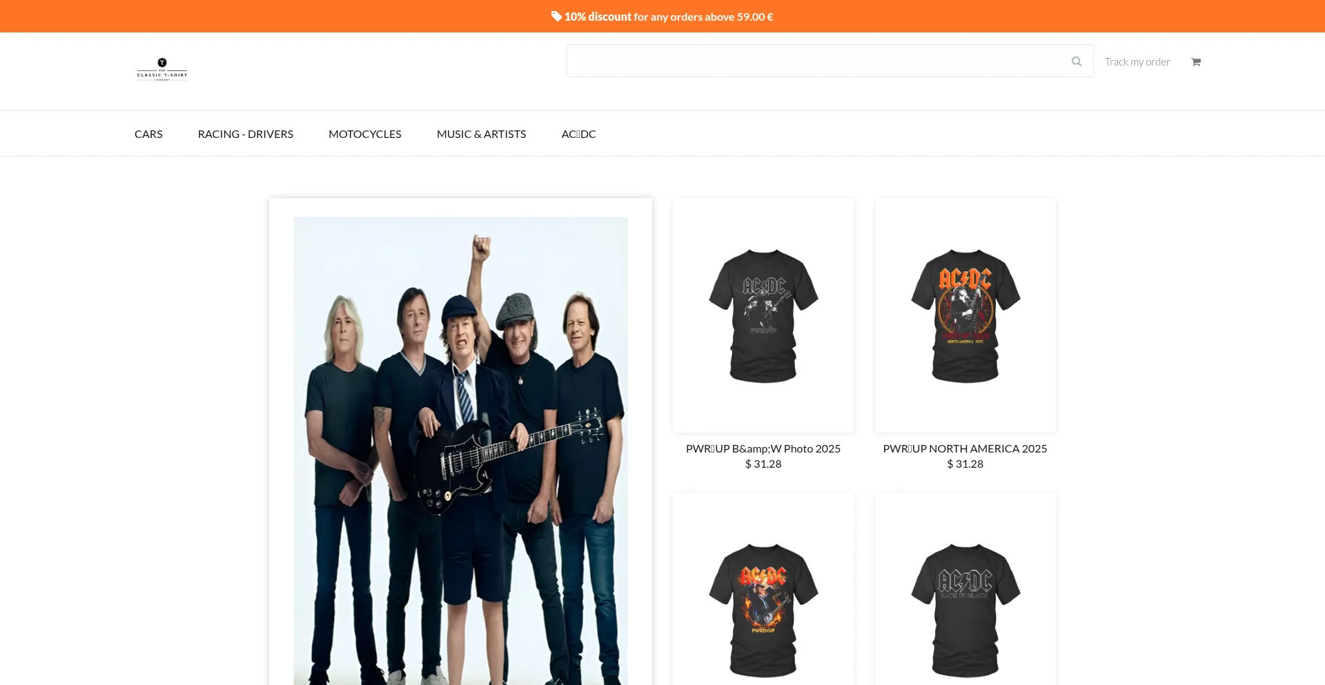 Website screenshot of Classic-tee.com
