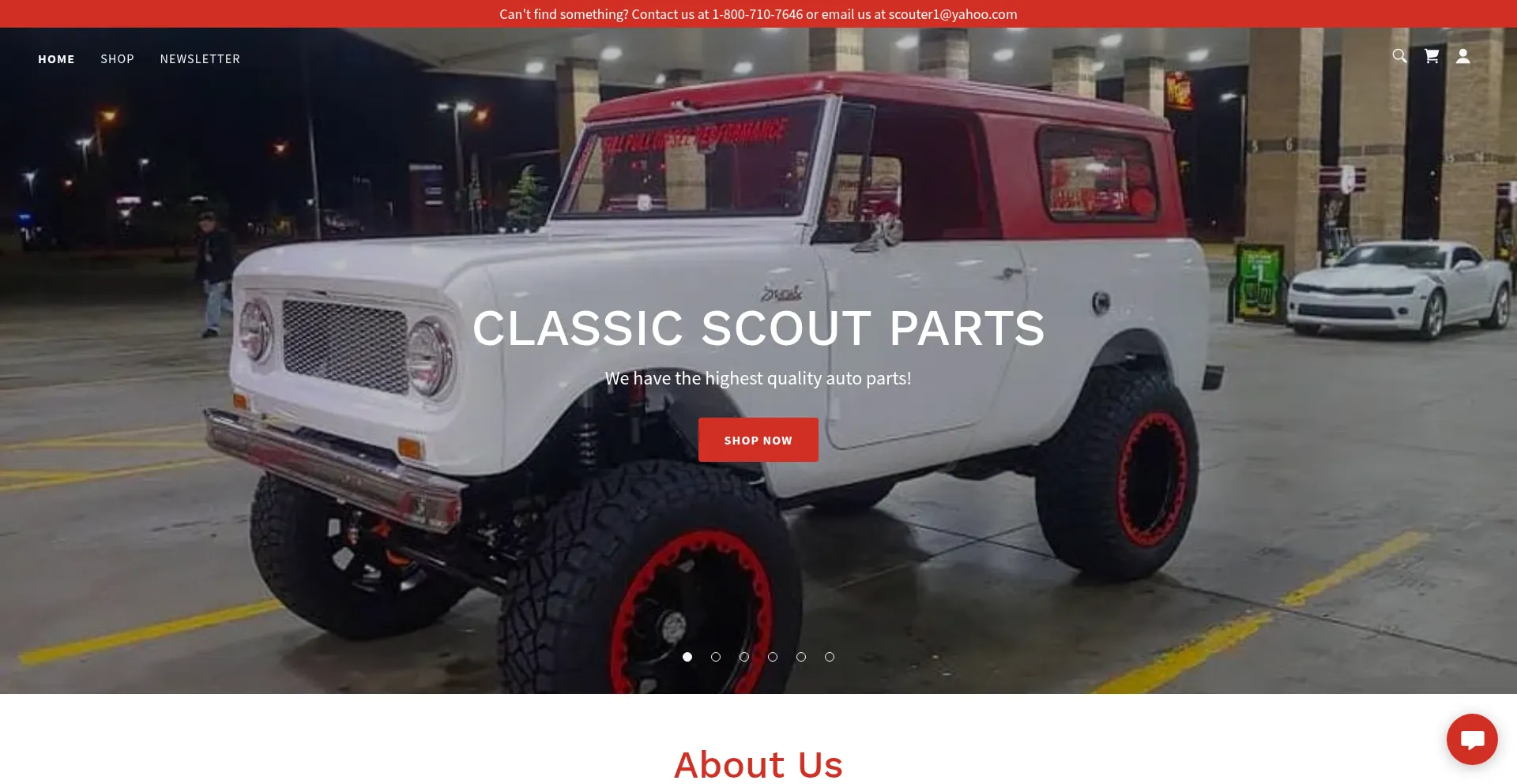 Website screenshot of Classicscoutparts.com