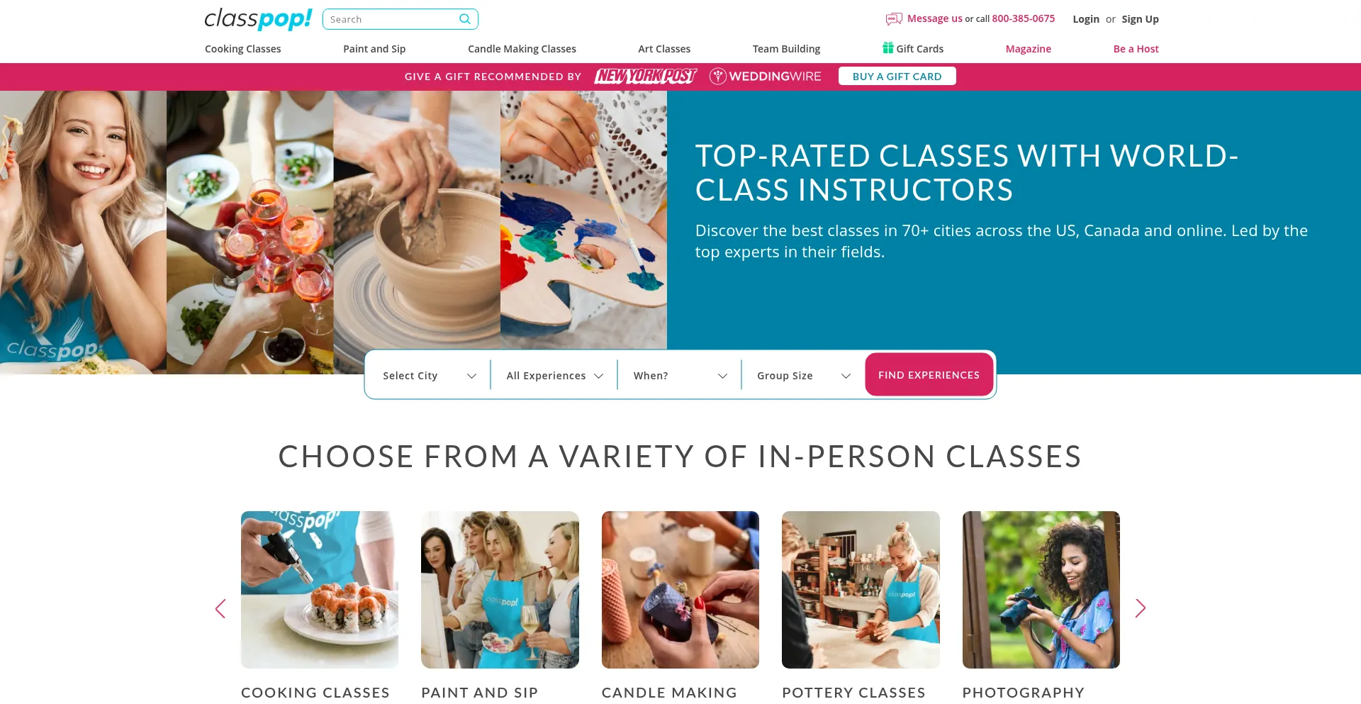 Website screenshot of Classpop.com