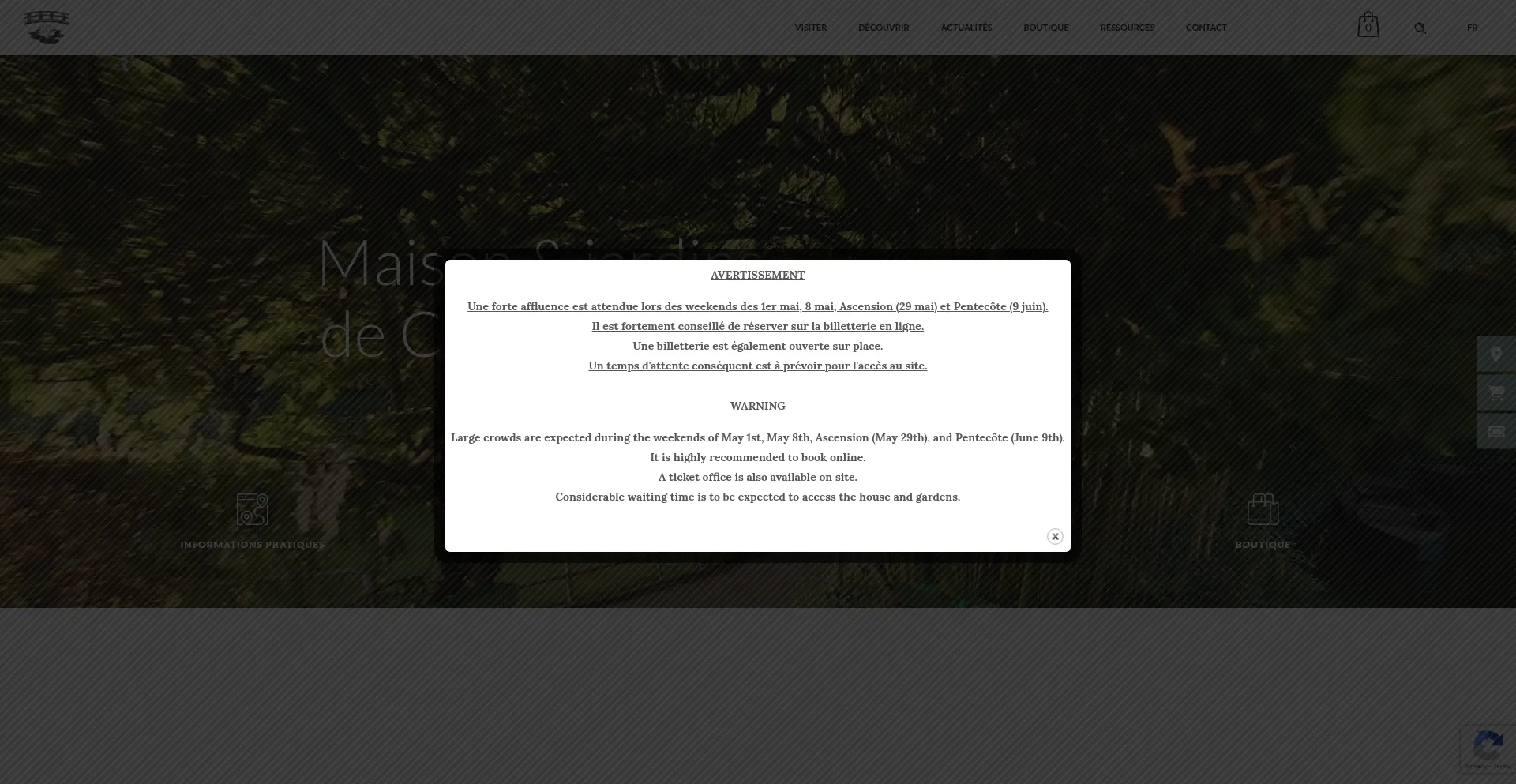 Website screenshot of Claudemonetgiverny.fr