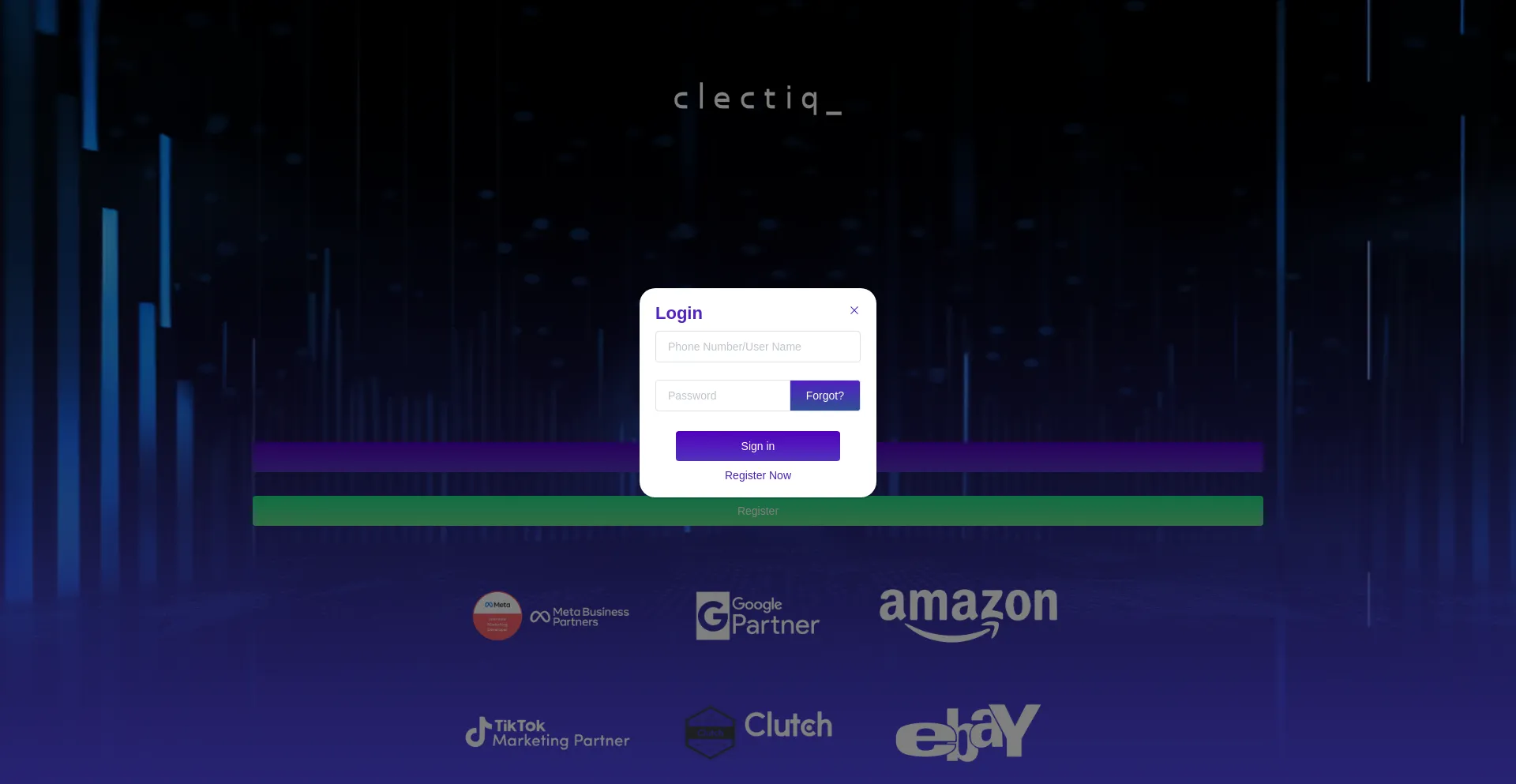 Website screenshot of Clectiqwork.live