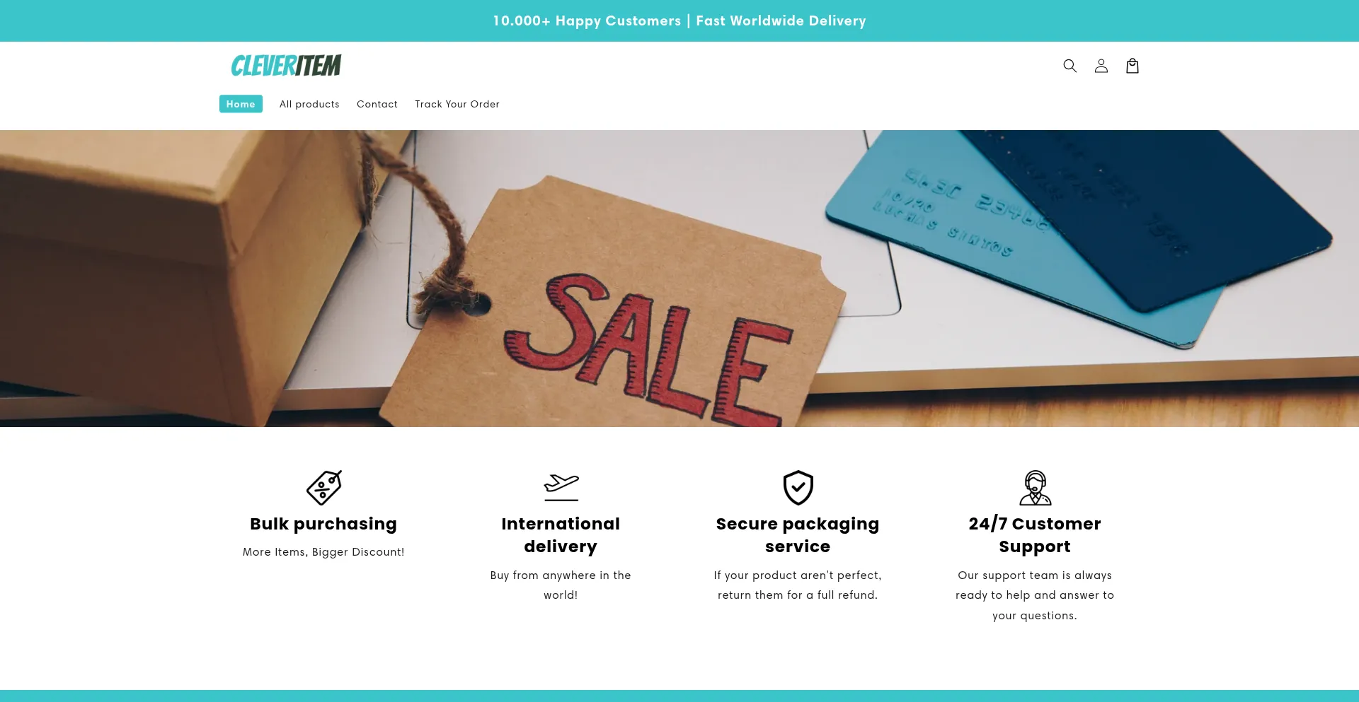 Website screenshot of Cleveritem.shop
