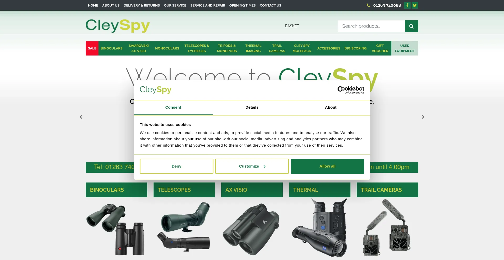 Website screenshot of Cleyspy.co.uk