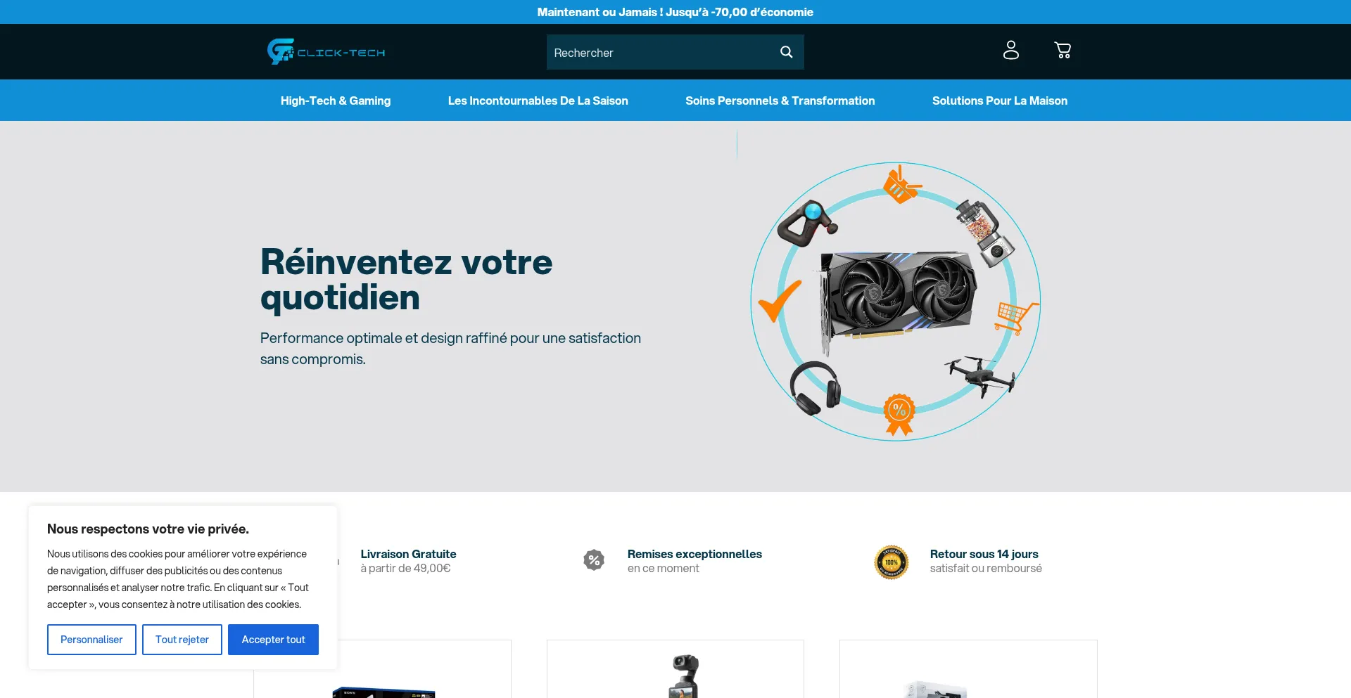 Website screenshot of Click-tech.fr