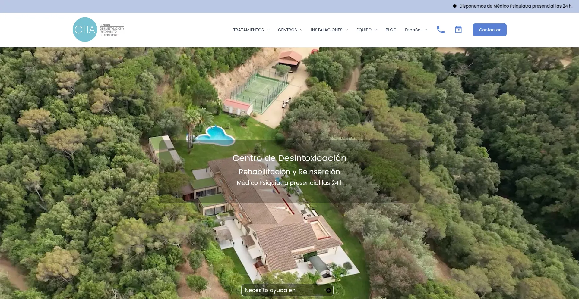 Website screenshot of Clinicascita.com