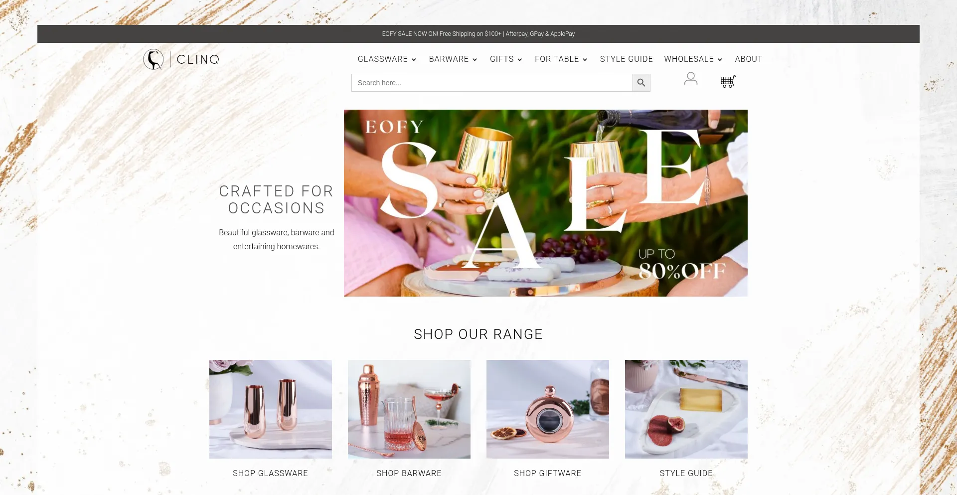 Website screenshot of Clinq.com.au