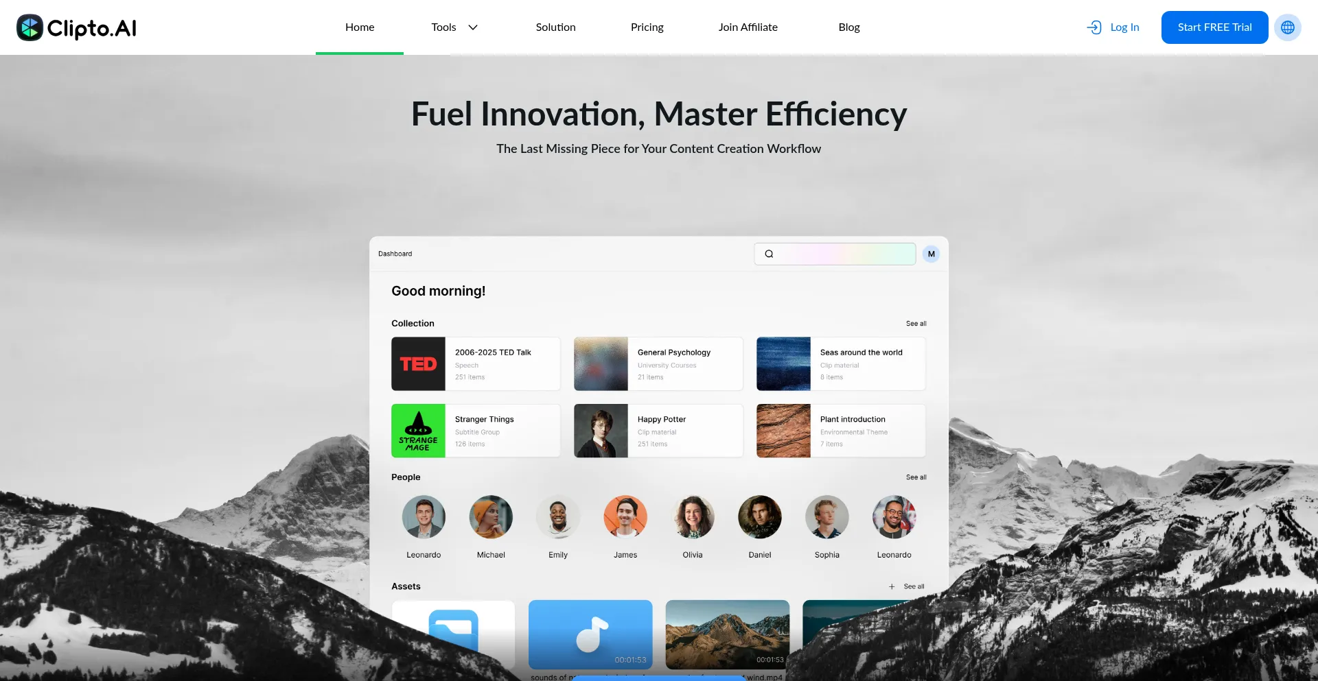 Website screenshot of Clipto.ai