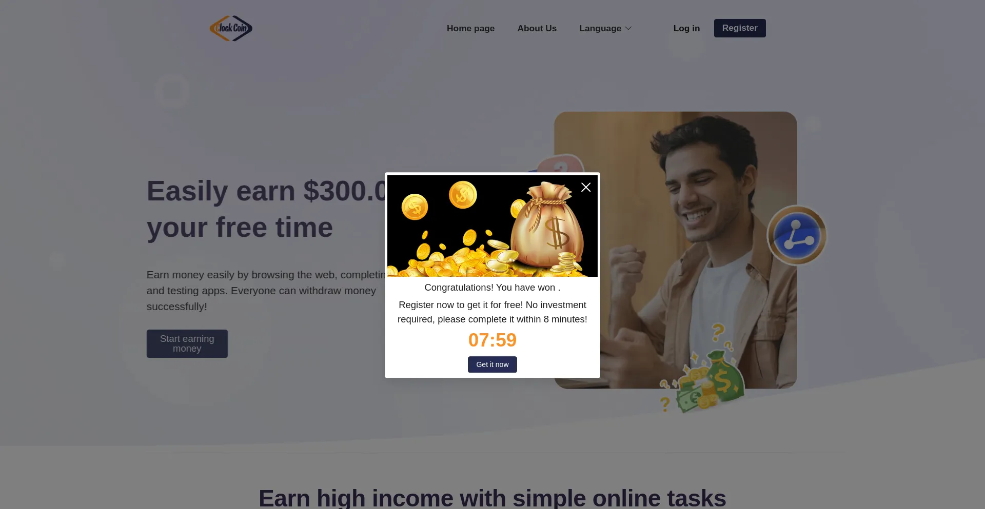Website screenshot of Clockibcoin.top
