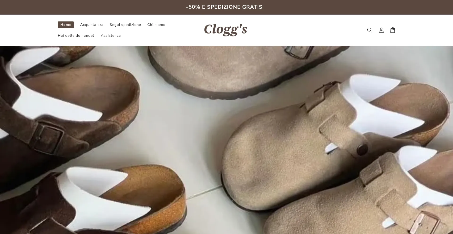 Website screenshot of Cloggstore.com