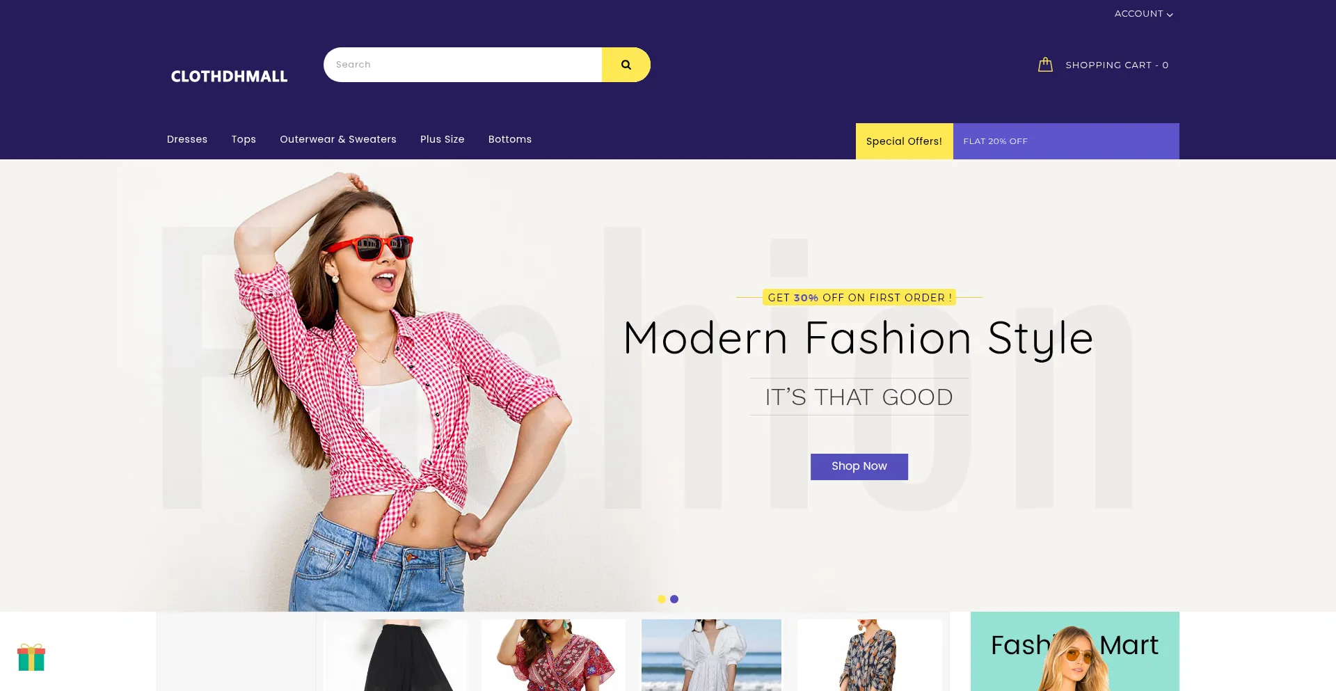 Website screenshot of Clothdhmall.com