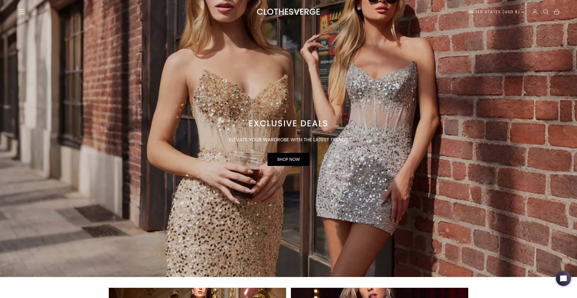 Website screenshot of Clothesverge.com