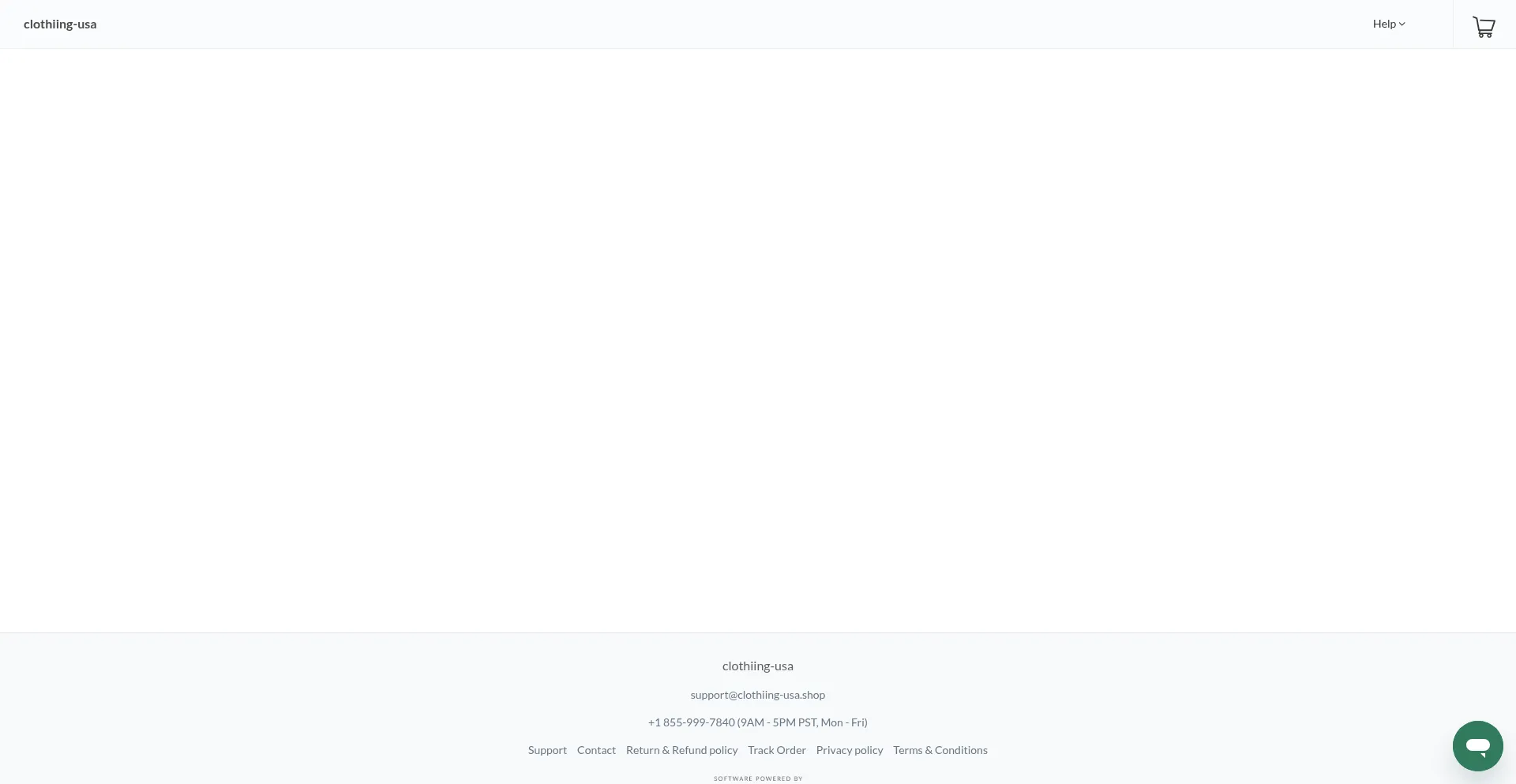 Website screenshot of Clothiing-usa.shop