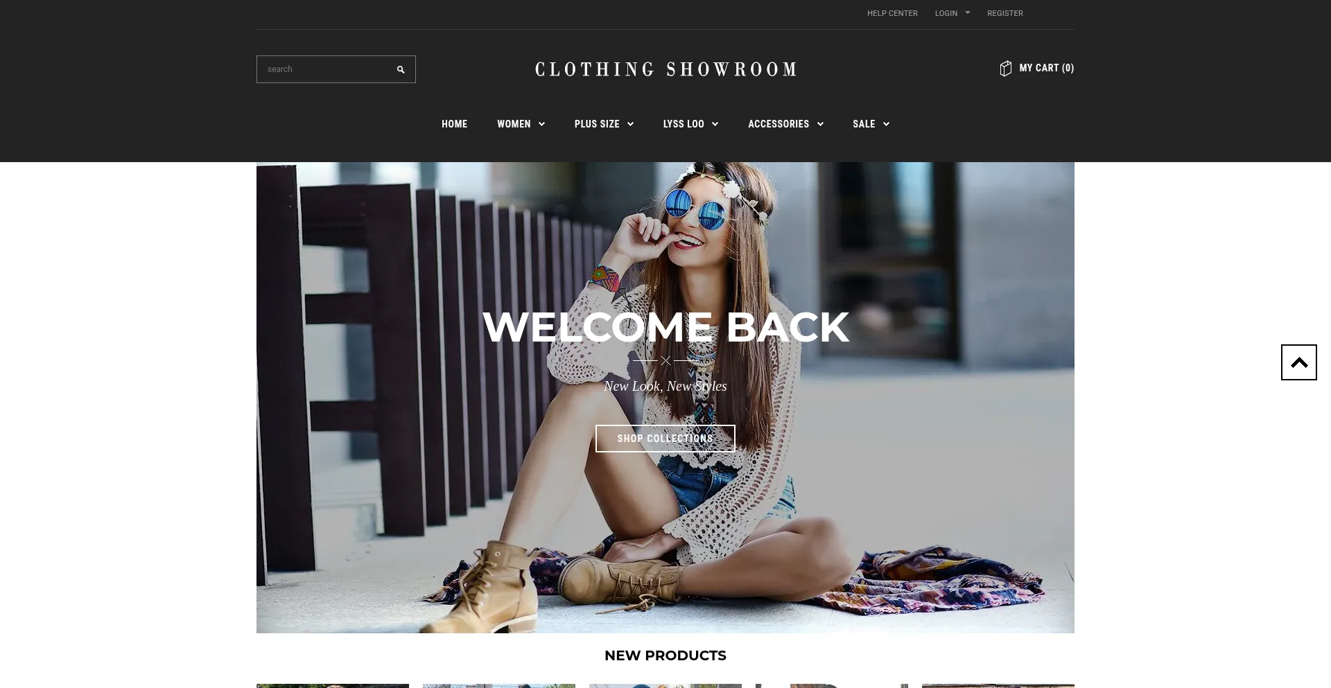 Website screenshot of Clothingshowroom.com