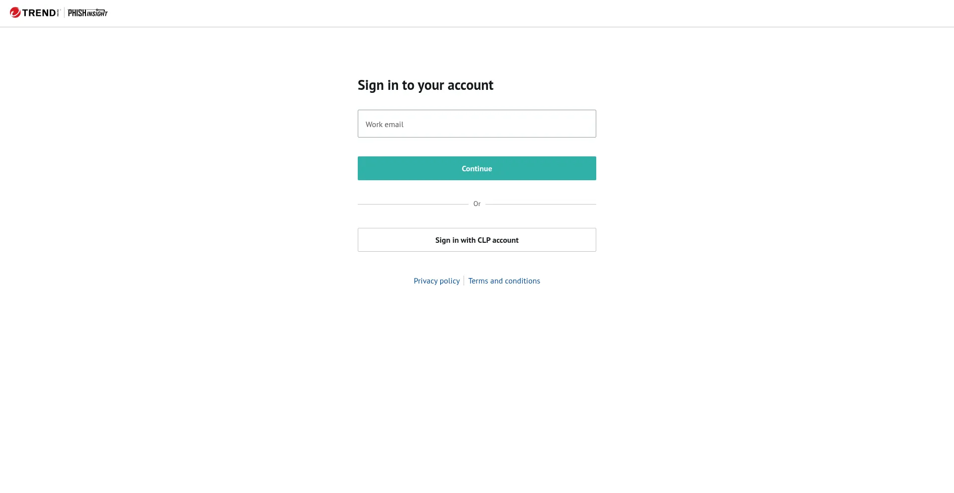Website screenshot of Cloud.phishinsight.trendmicro.com