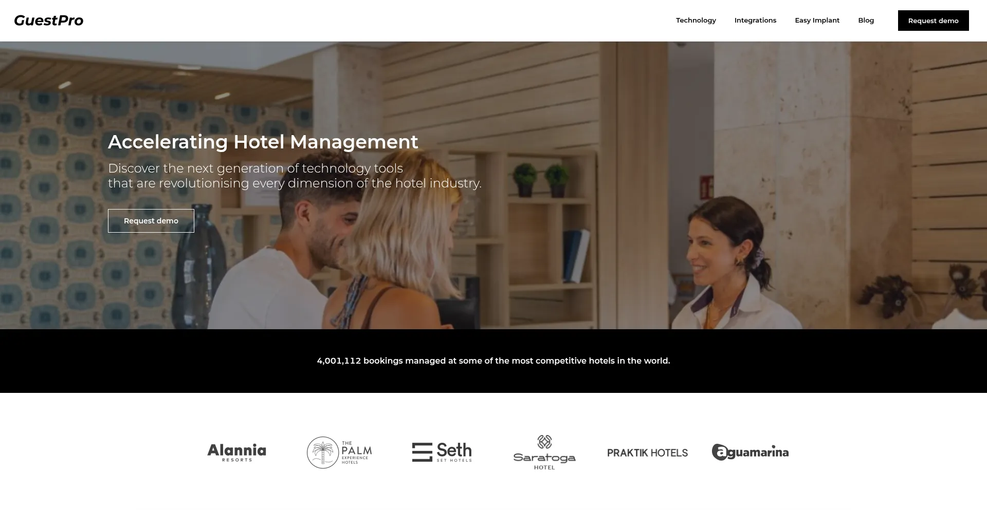 Website screenshot of Cloudhotelier.com