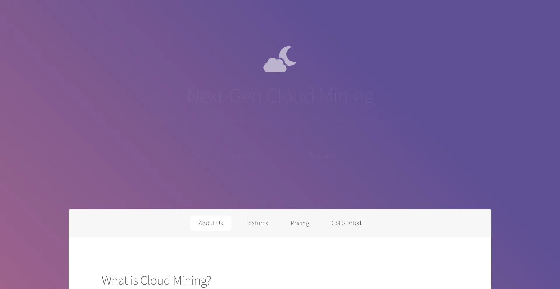 Website screenshot of Cloudminehub.com