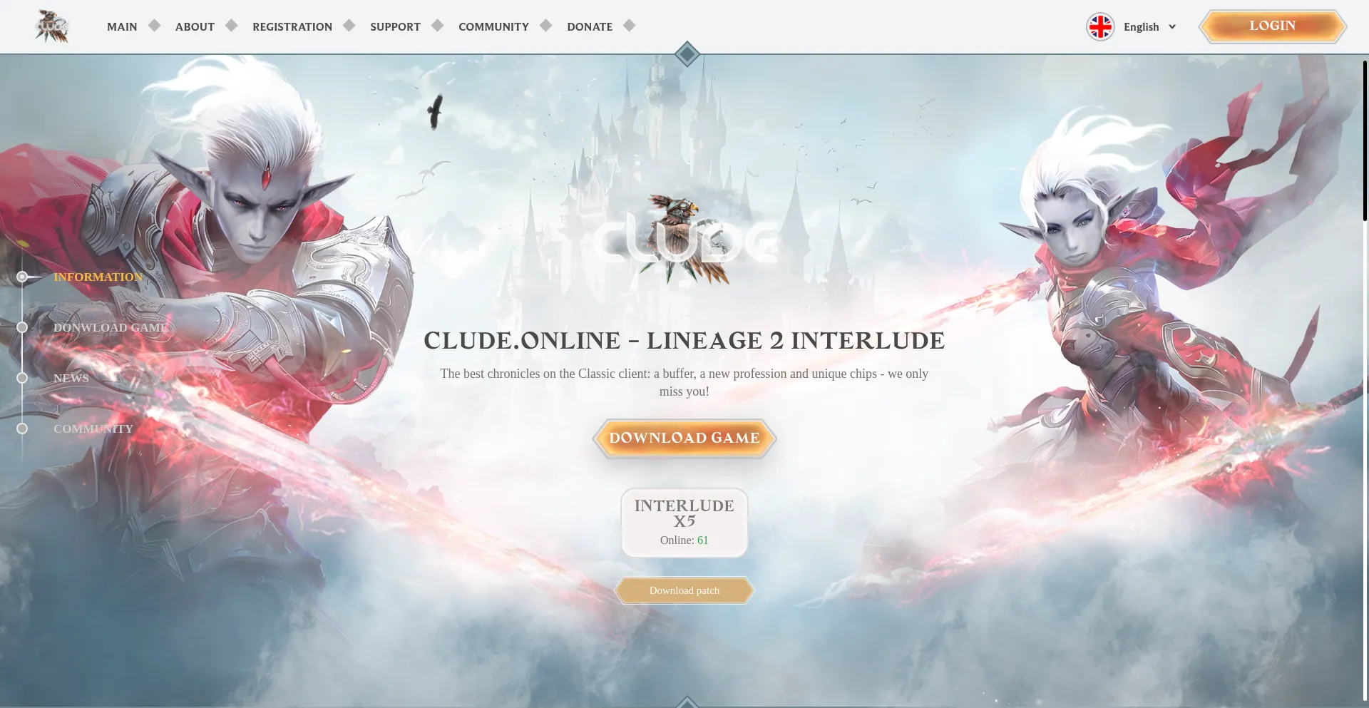 Website screenshot of Clude.online