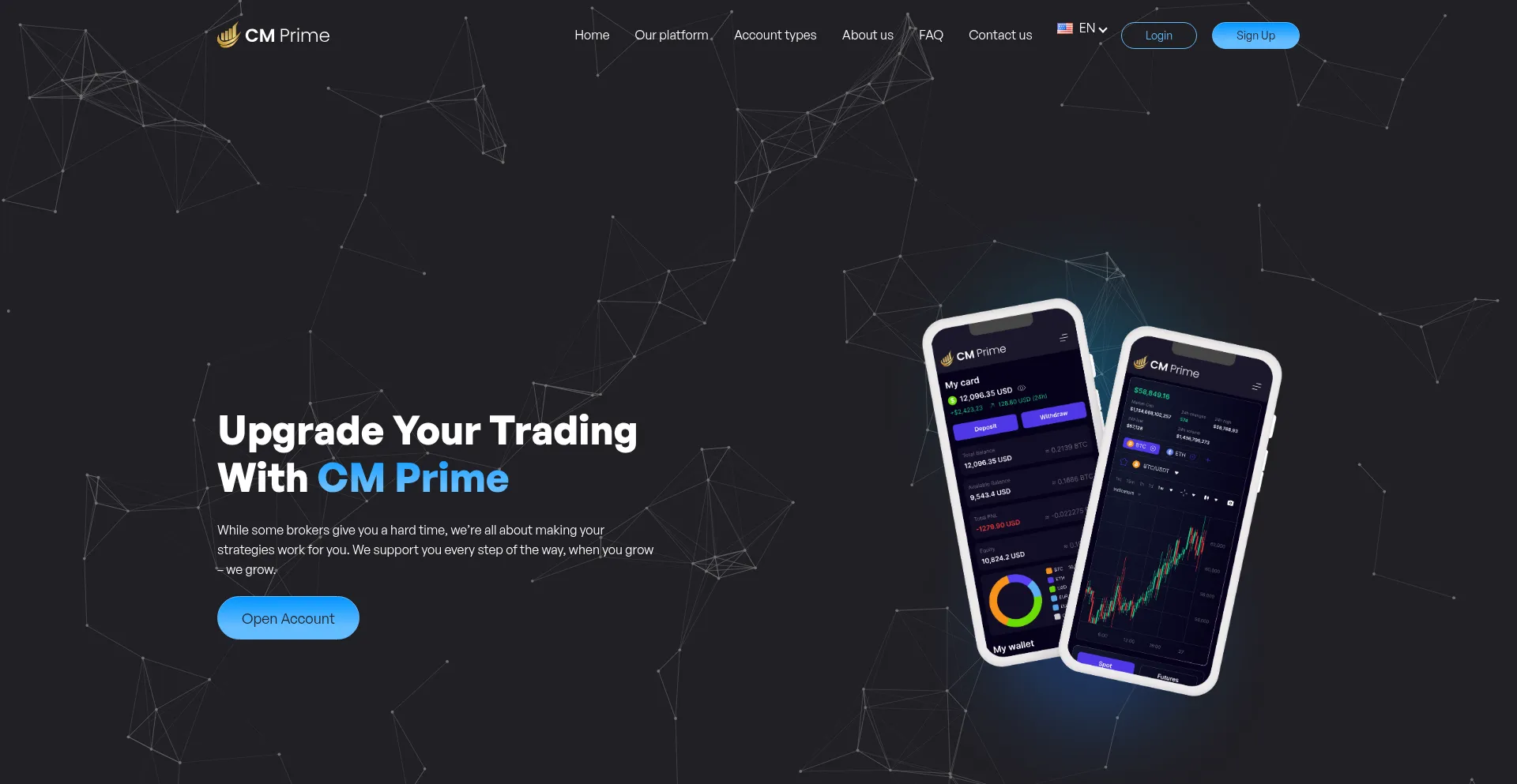 Website screenshot of Cm-prime.com