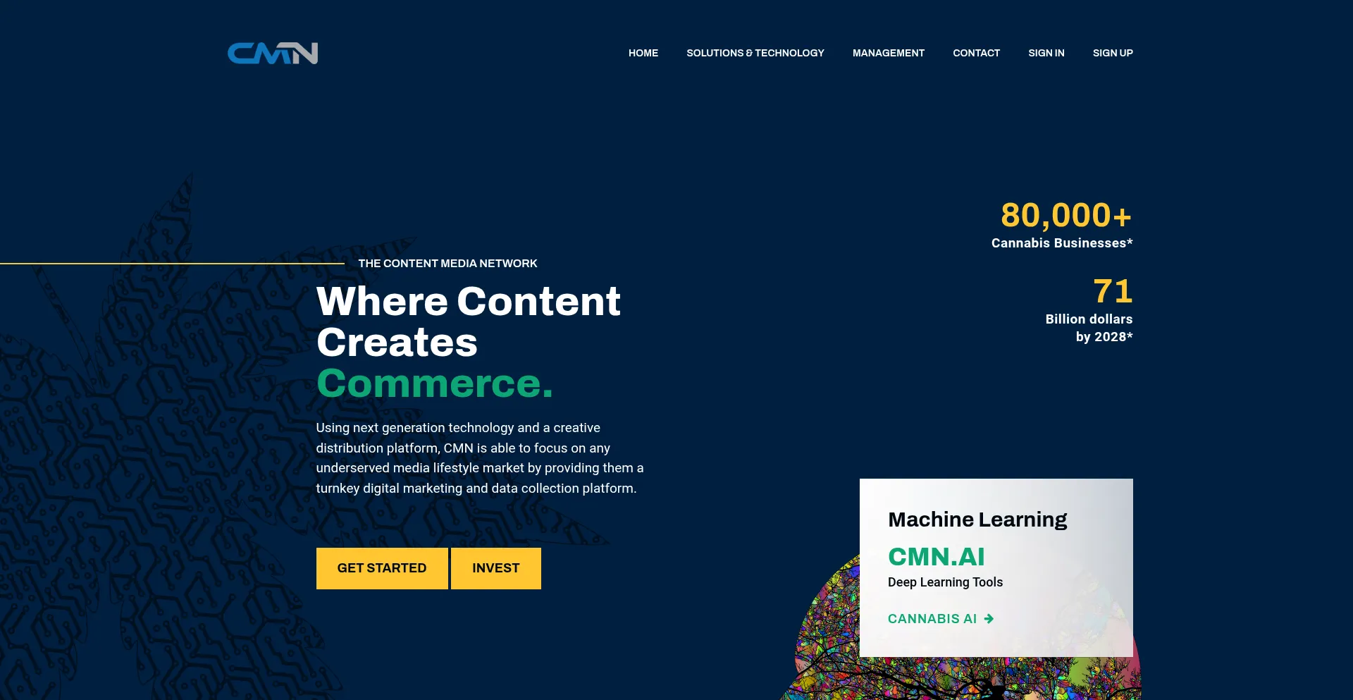 Website screenshot of Cmn.ai