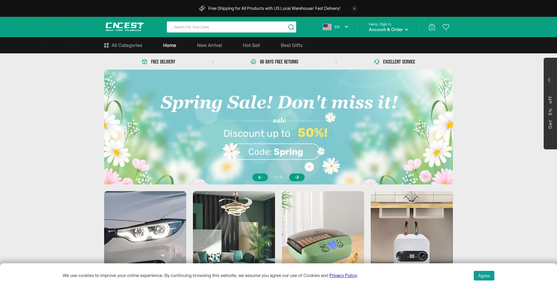 Website screenshot of Cncest.com
