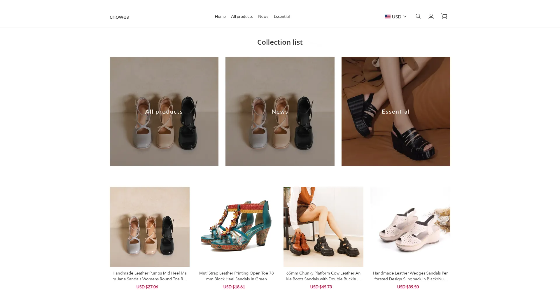 Website screenshot of Cnowea.com