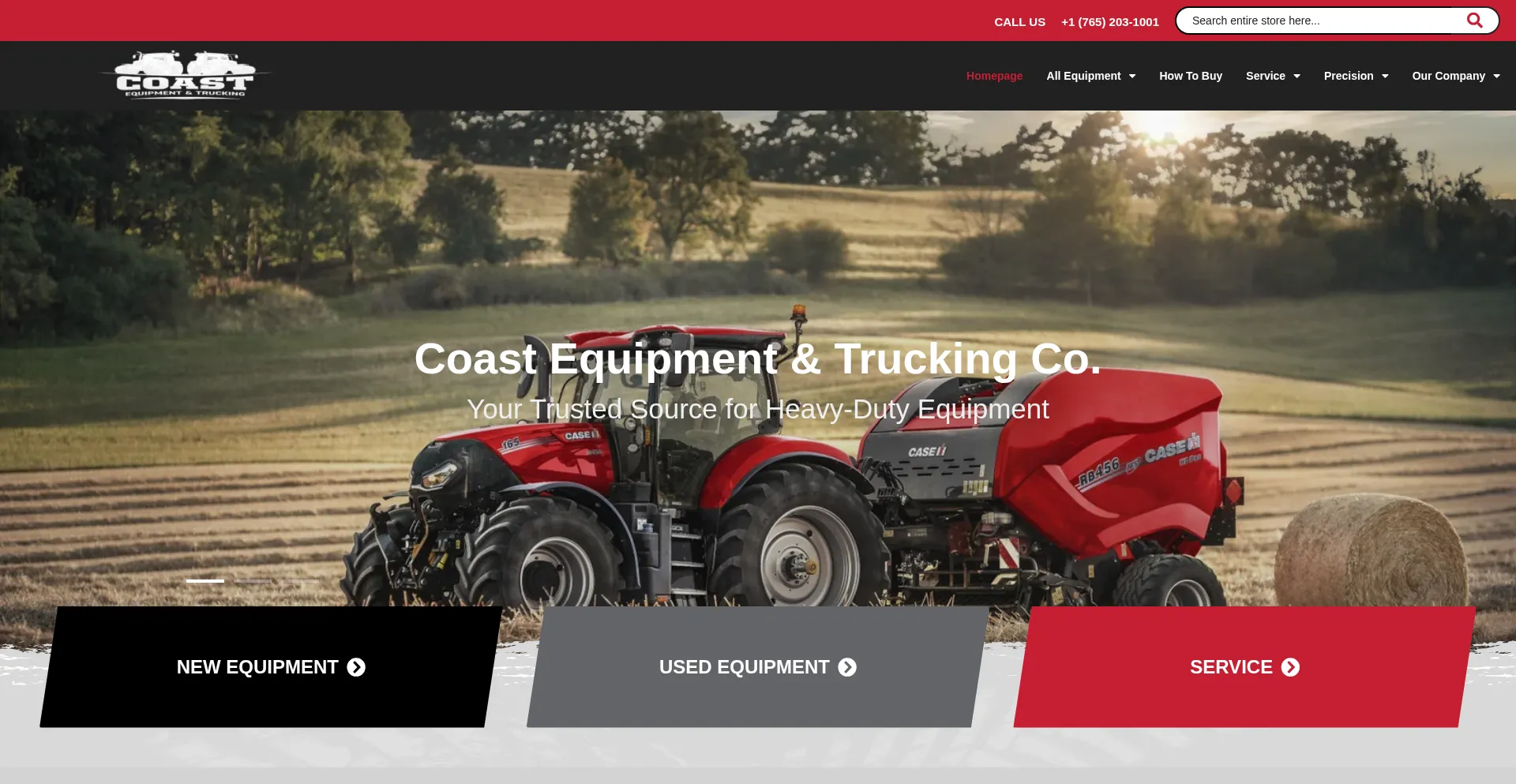 Website screenshot of Coast-equip.com