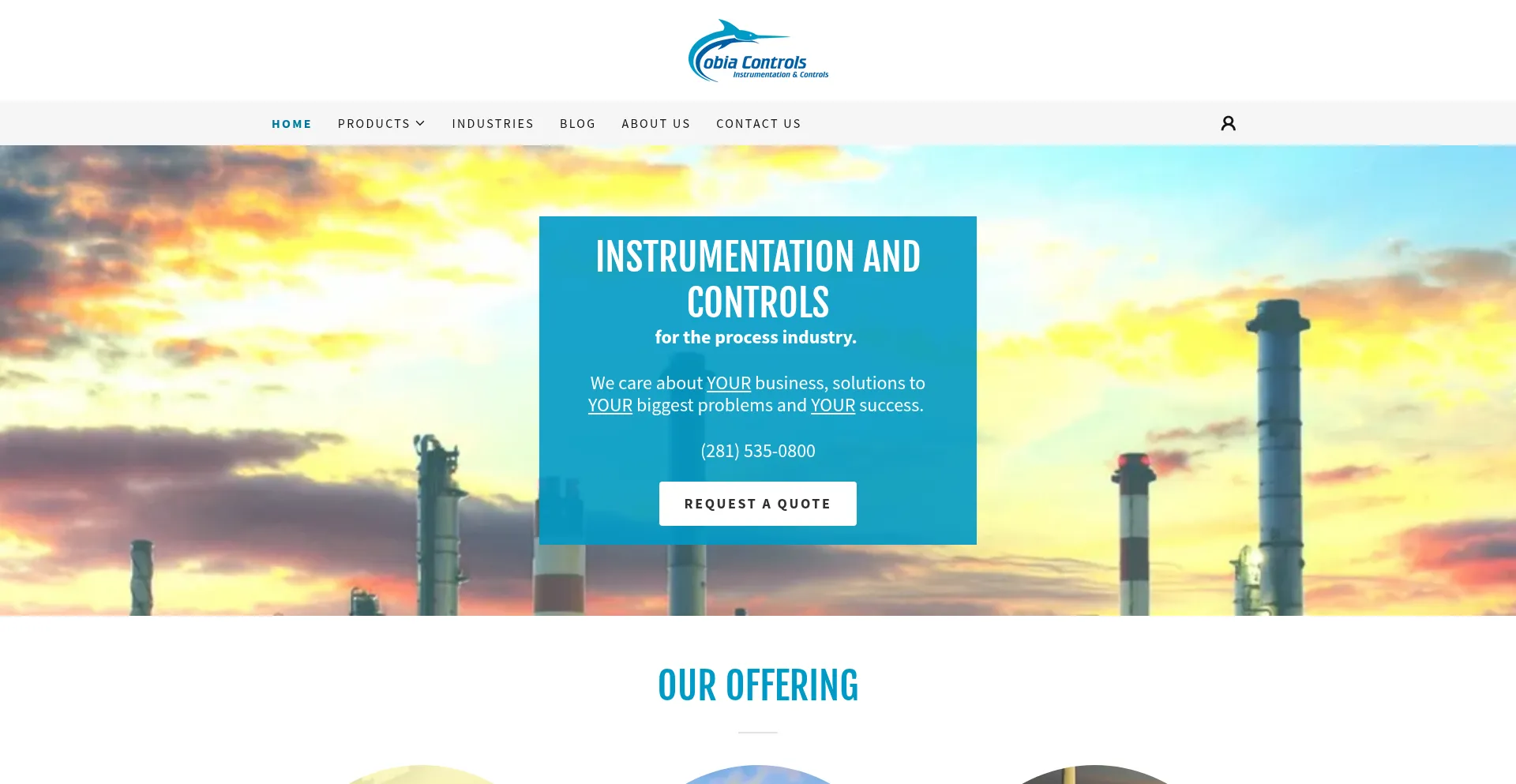 Website screenshot of Cobiacontrols.com