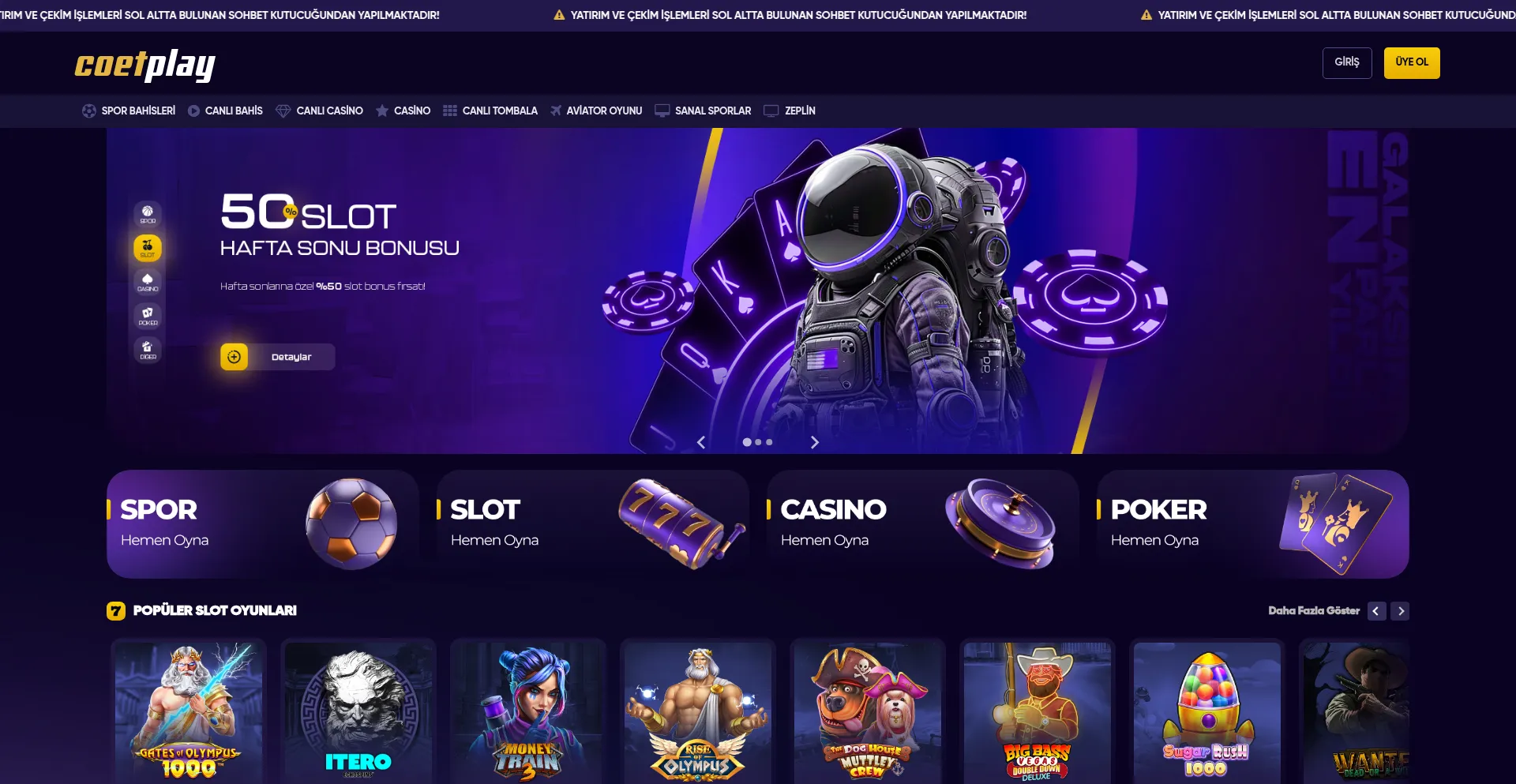 Website screenshot of Coetplay1001.com