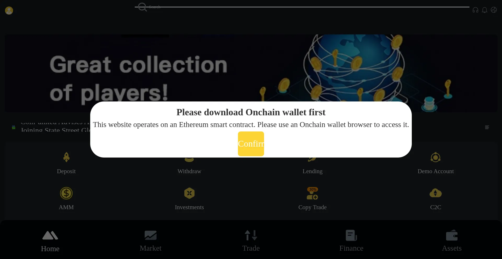 Website screenshot of Coin-united.com
