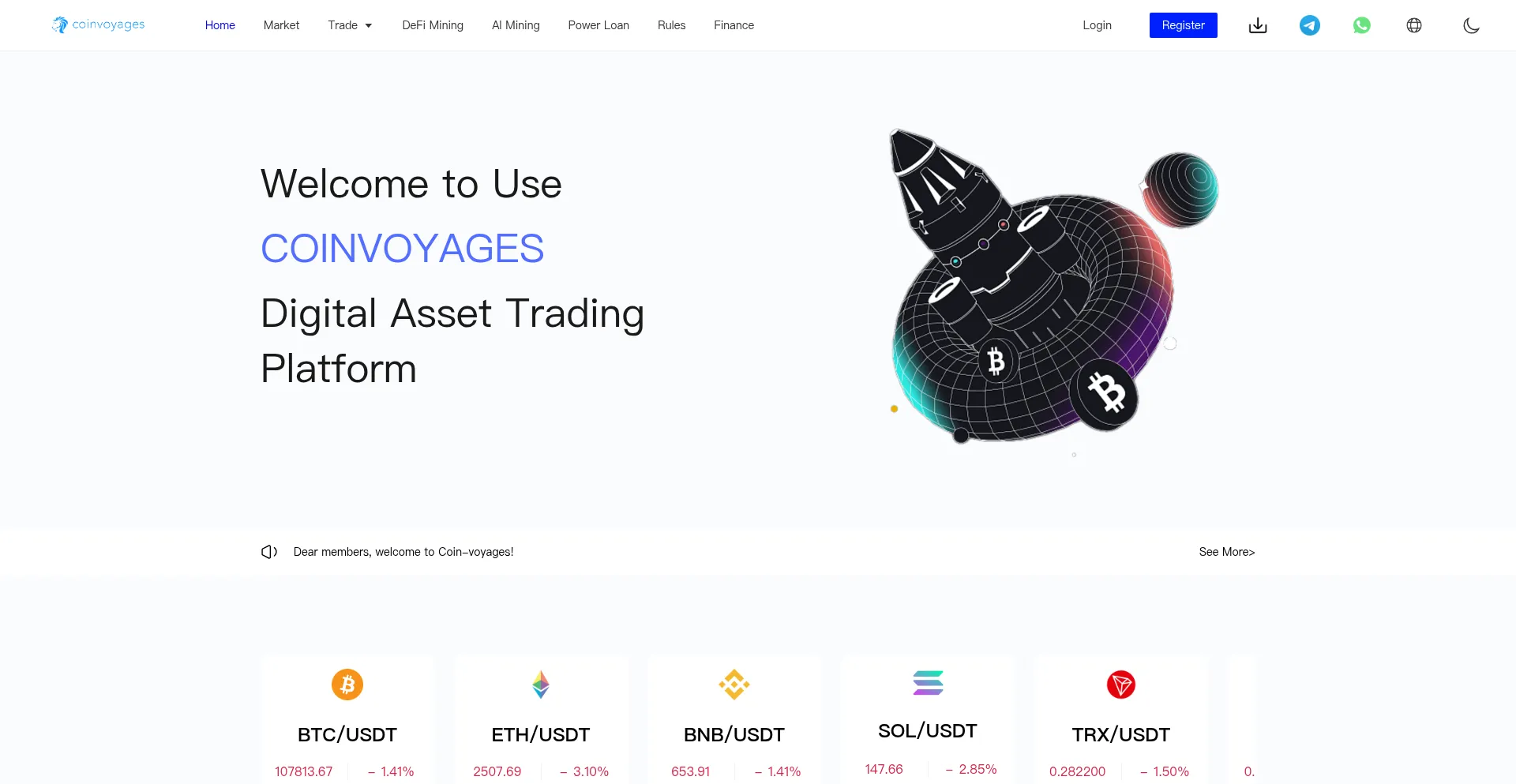 Website screenshot of Coin-voyages.com