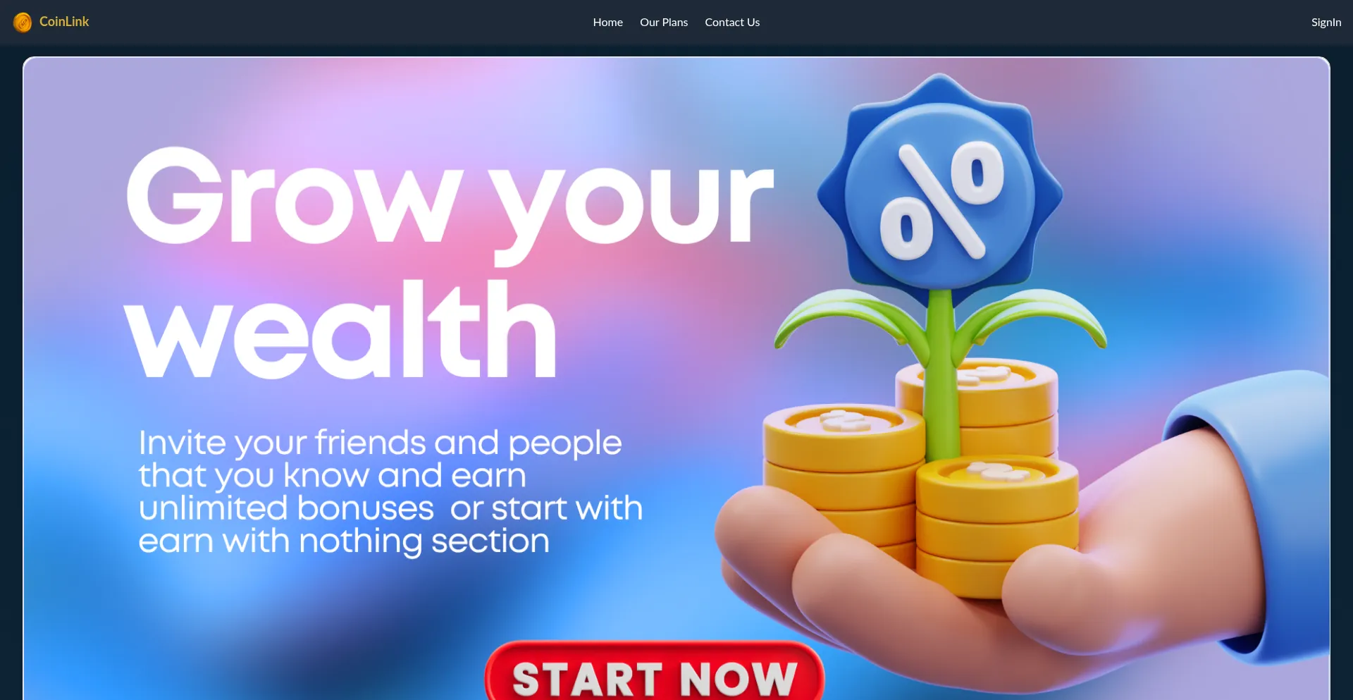 Website screenshot of Coinlink25.com