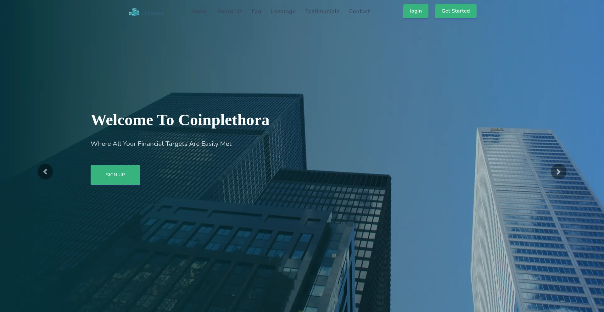 Website screenshot of Coinplethora.com
