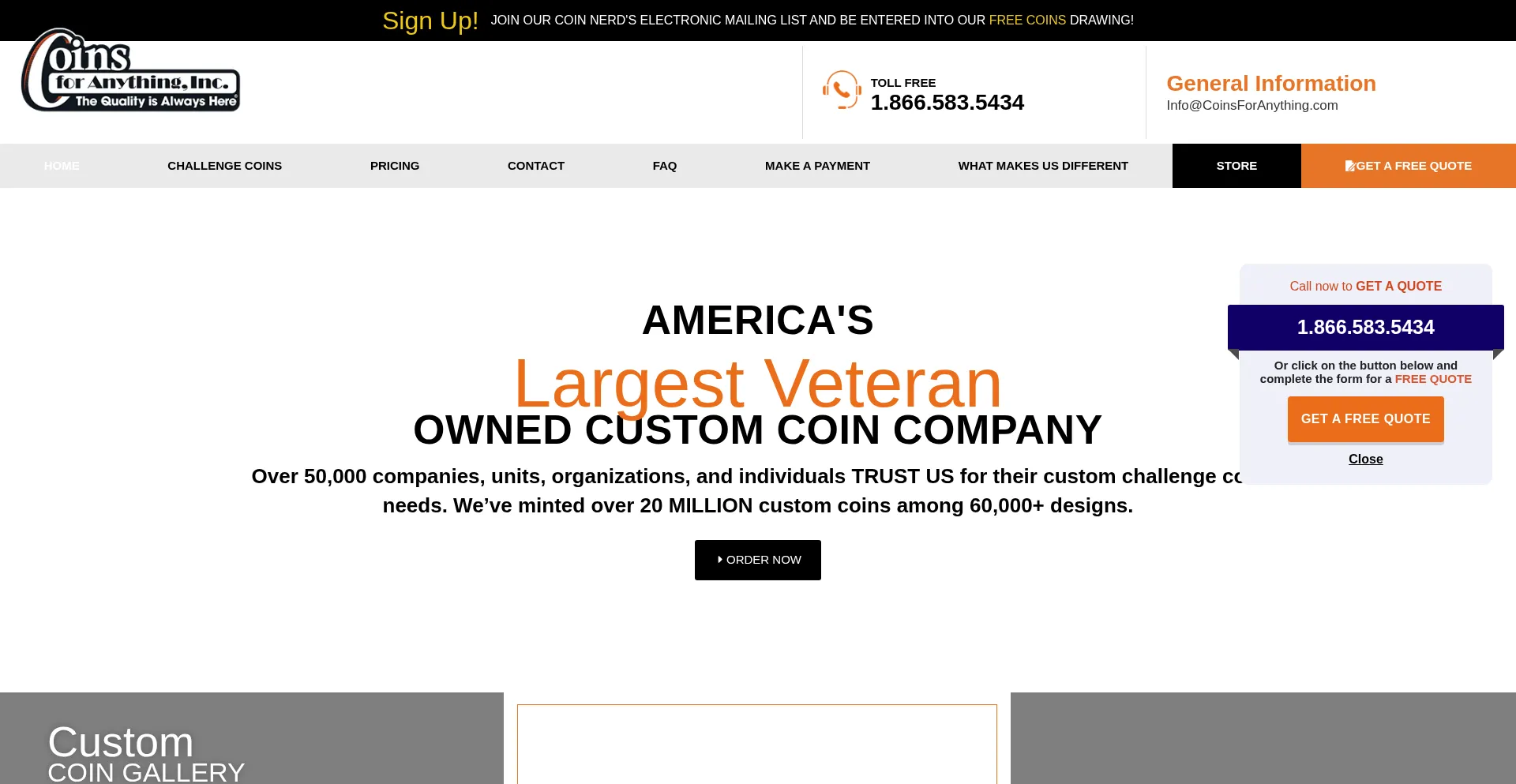 Coinsforanything.com Screenshot