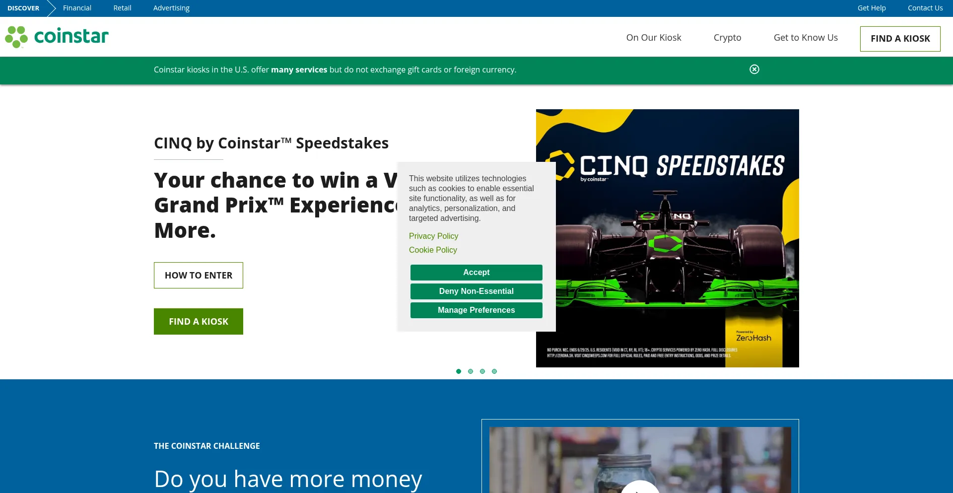 Coinstar.com Screenshot