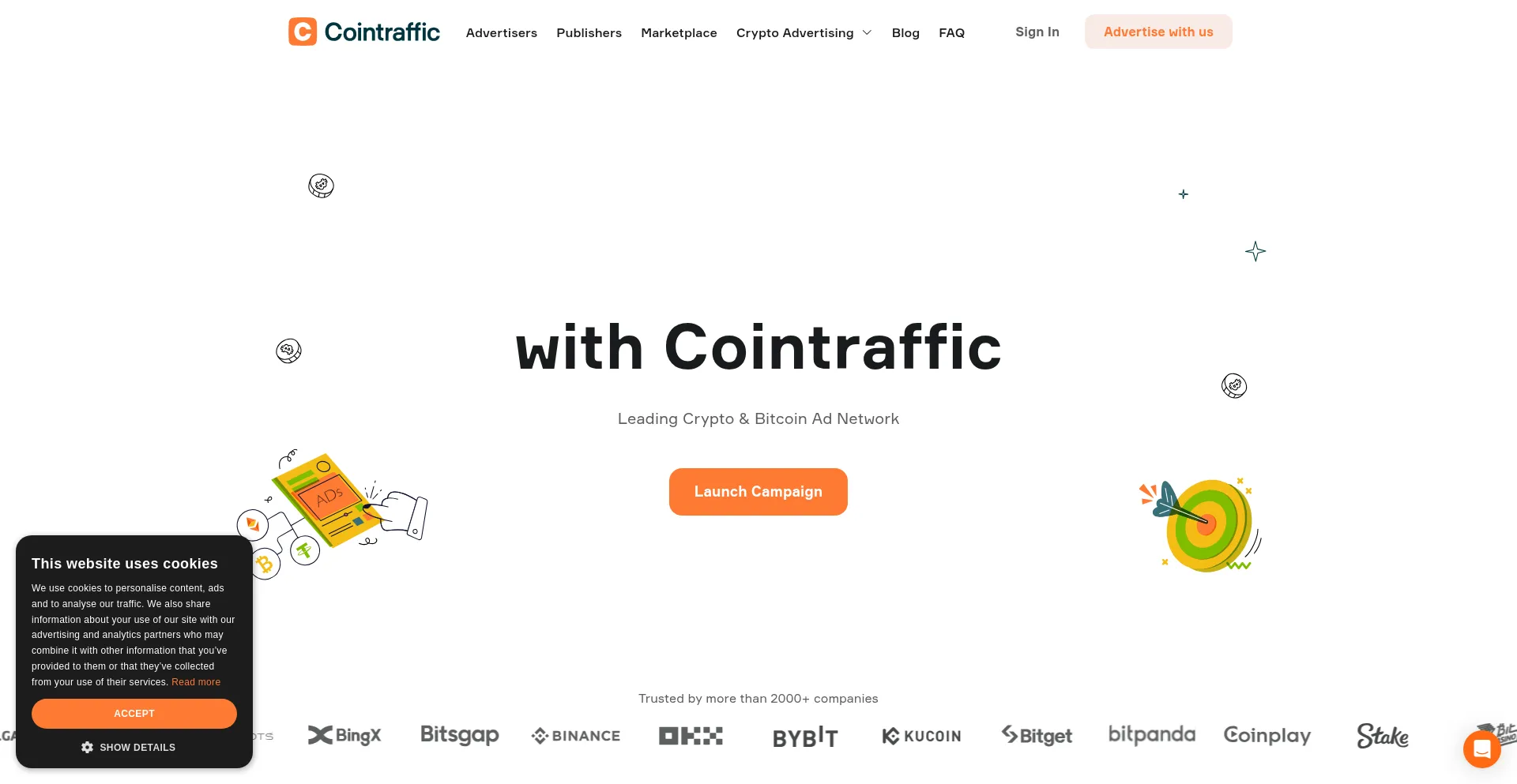 Website screenshot of Cointraffic.com