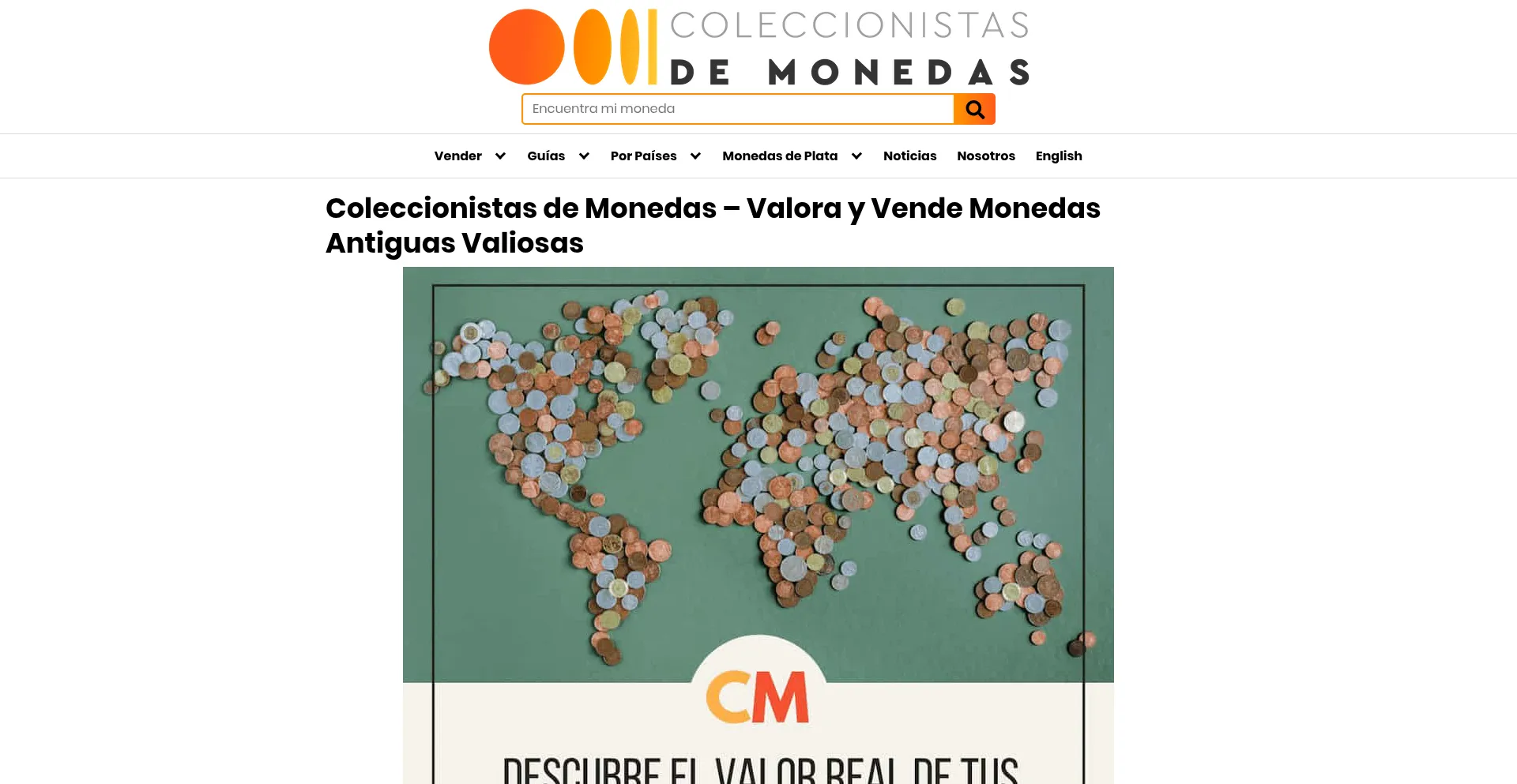 Website screenshot of Coleccionistasdemonedas.com