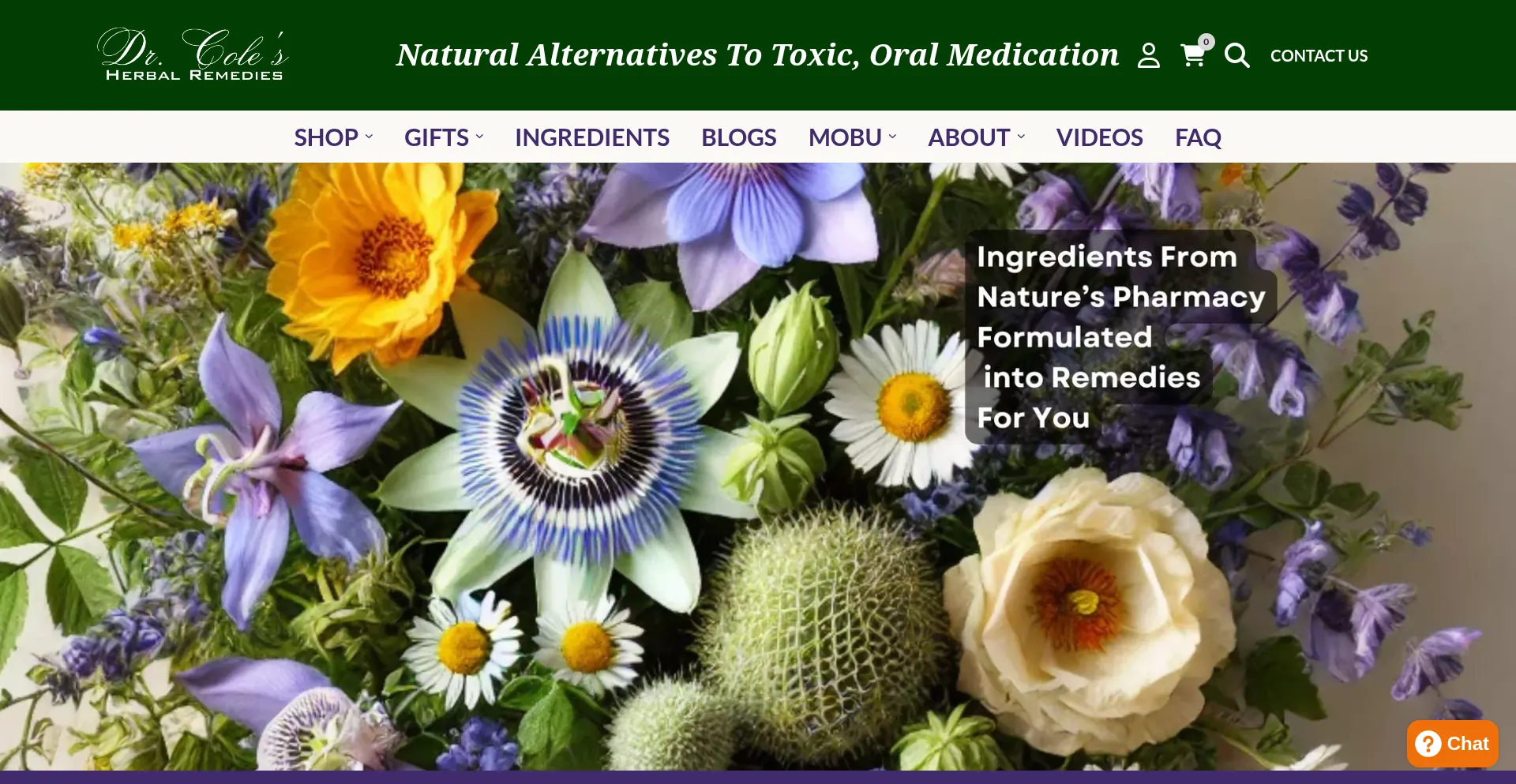 Website screenshot of Coleherbals.com