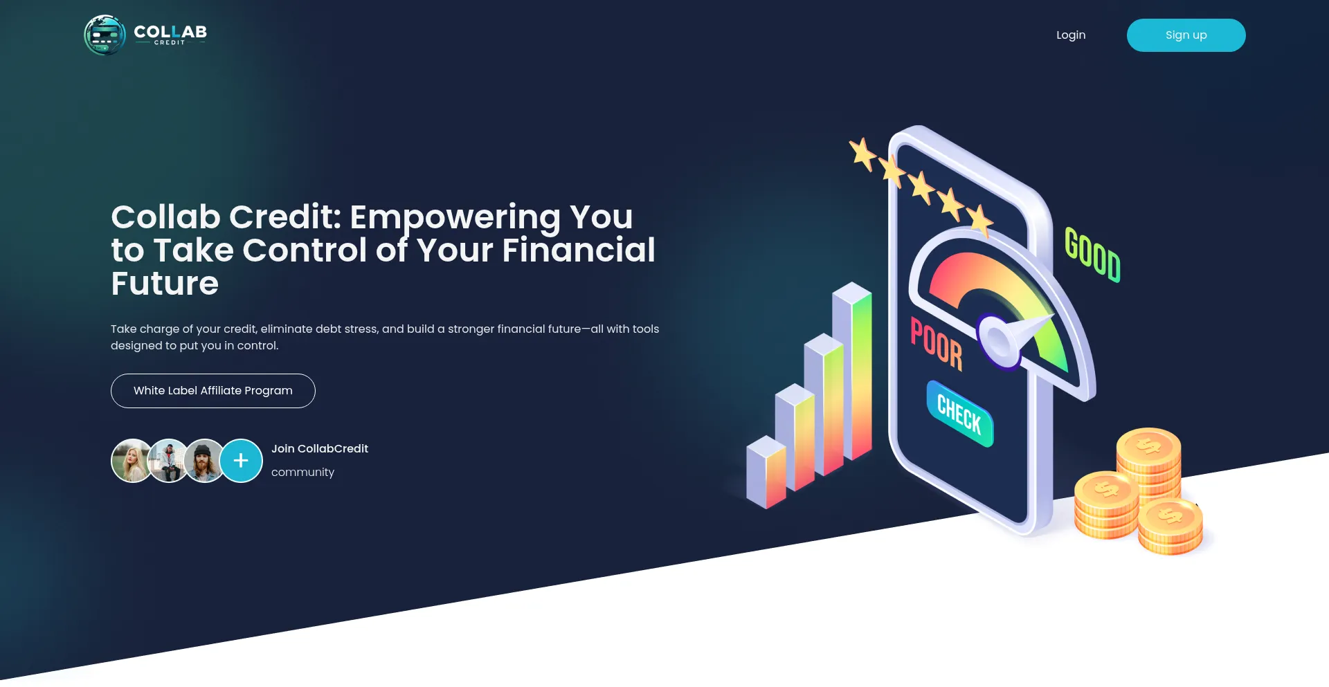 Website screenshot of Collabcreditrepair.com