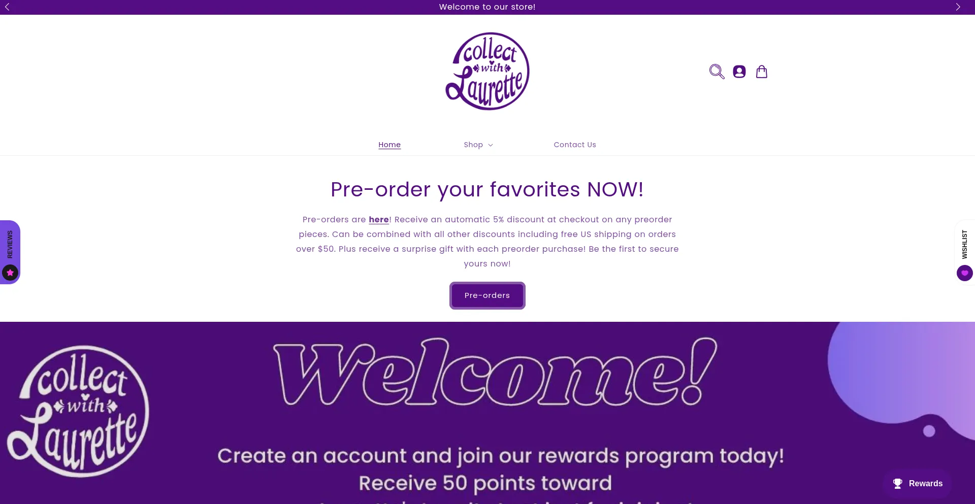 Website screenshot of Collectwithlaurette.com
